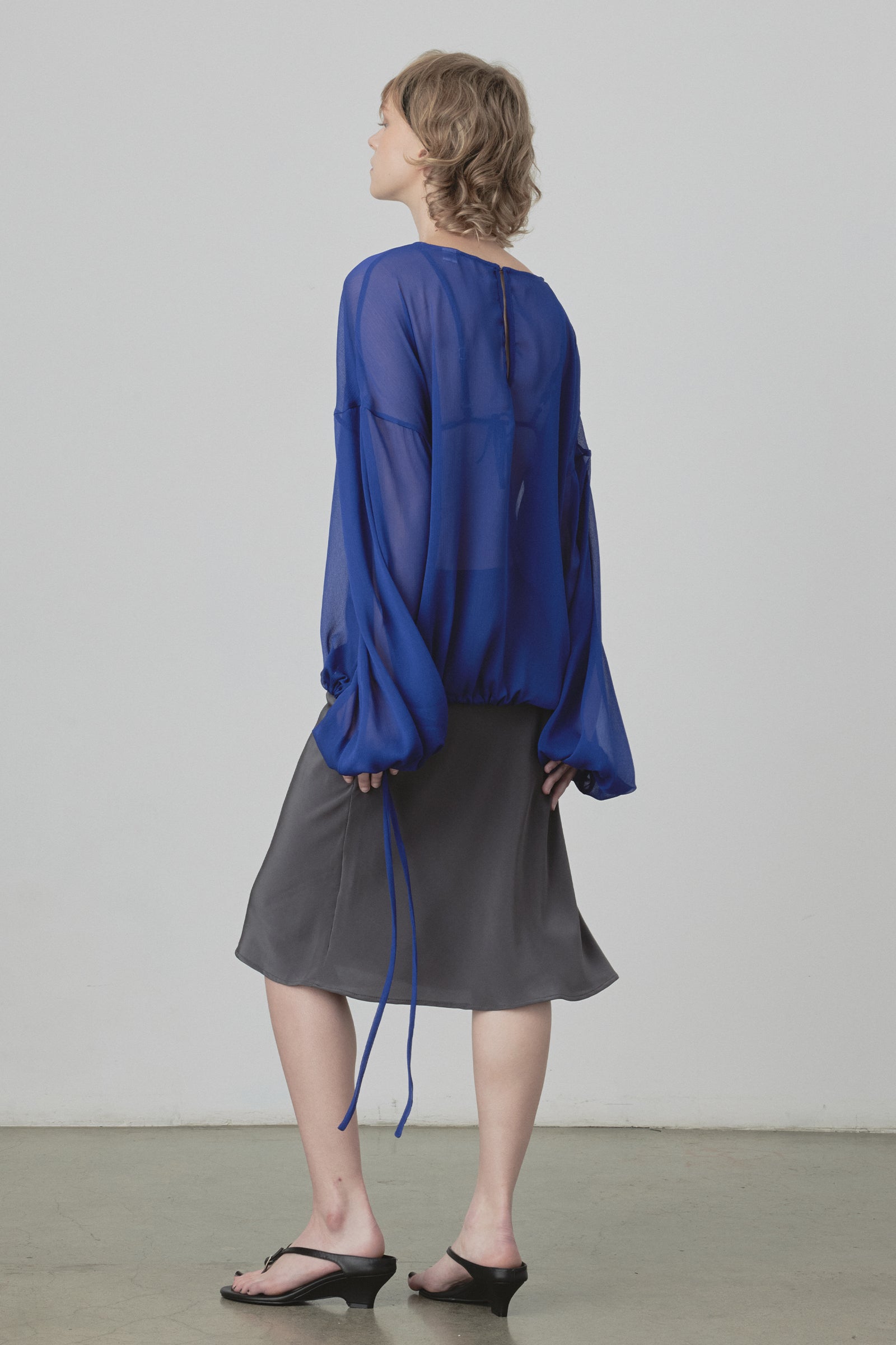 Relaxed Bloom Blouse in Cobalt