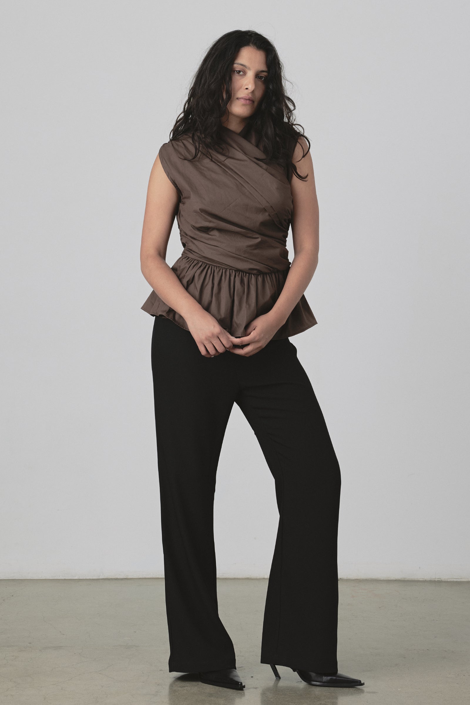 Wrap Bodice Deux Top in Chocolate