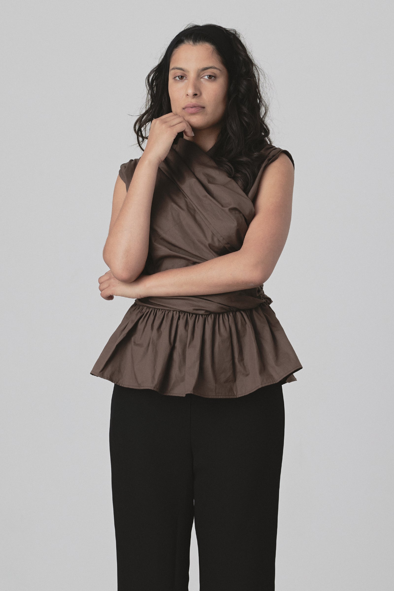 Wrap Bodice Deux Top in Chocolate