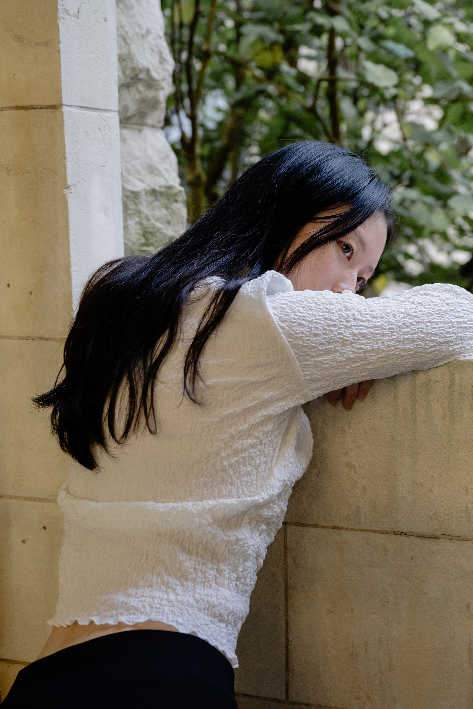 Essential LS Top in Crushed White