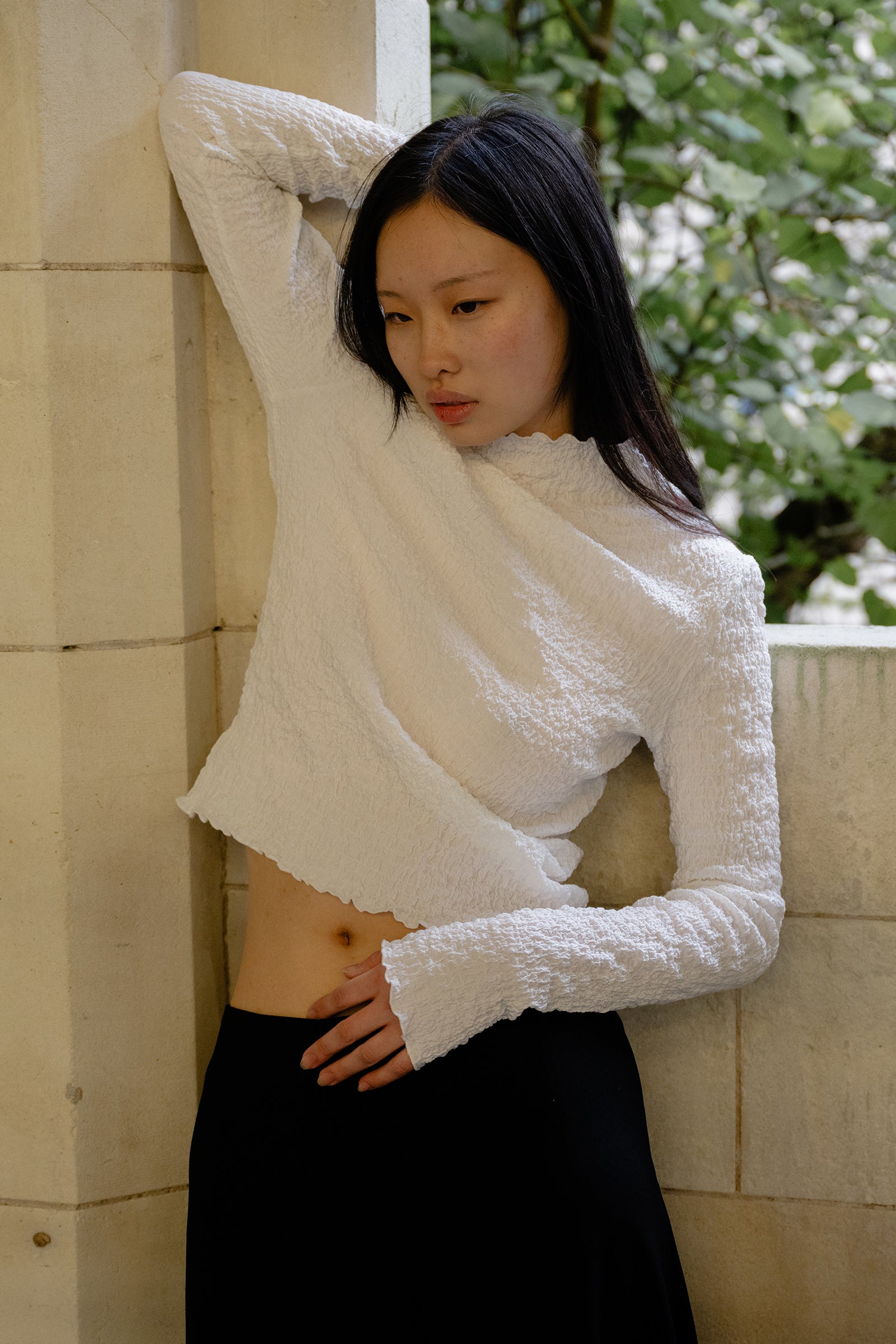Essential LS Top in Crushed White