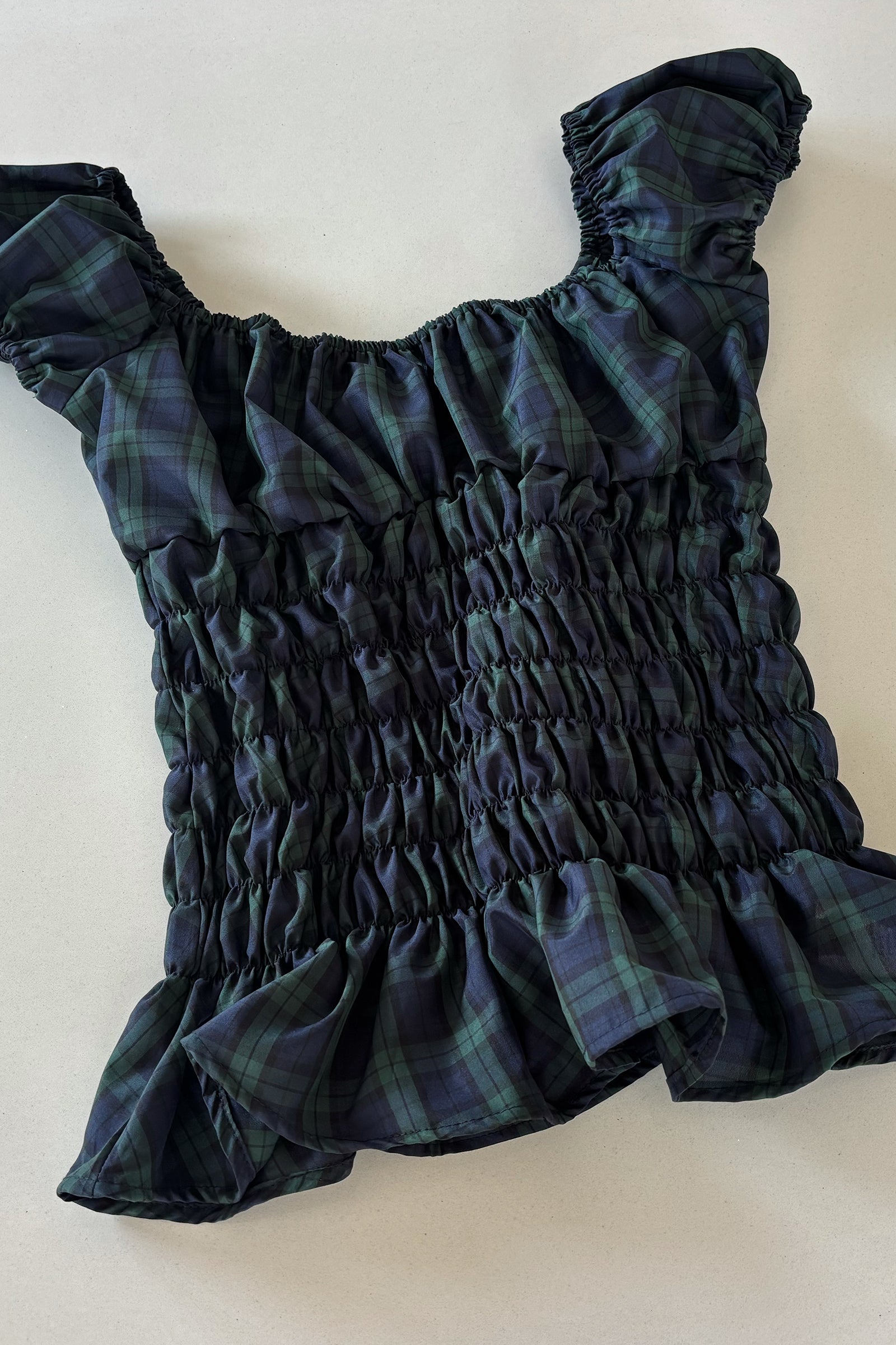 Scrunch Top in Heritage Plaid