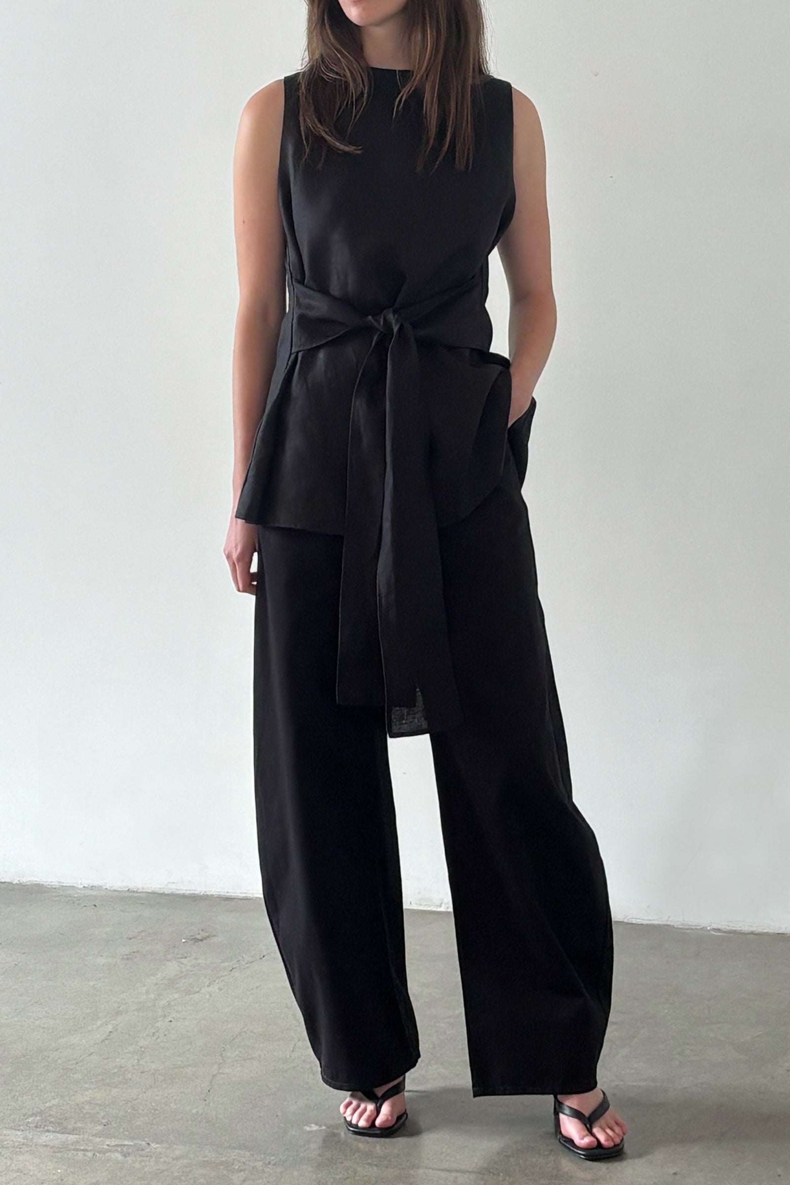 Jose Tie Top in Black