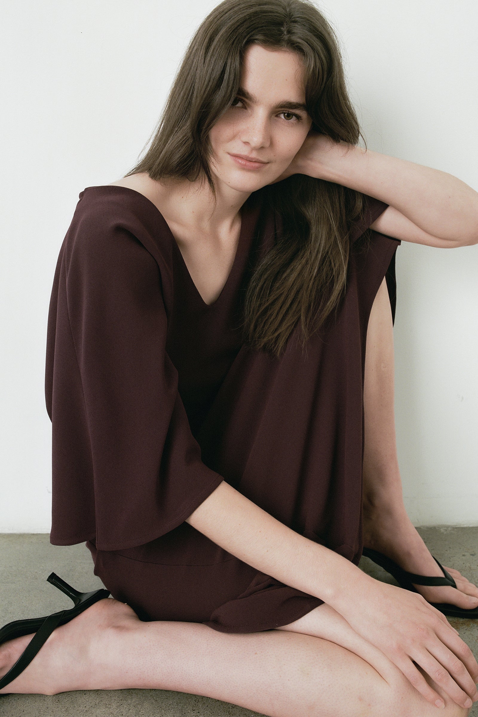 Kaftan Dress in Burgundy