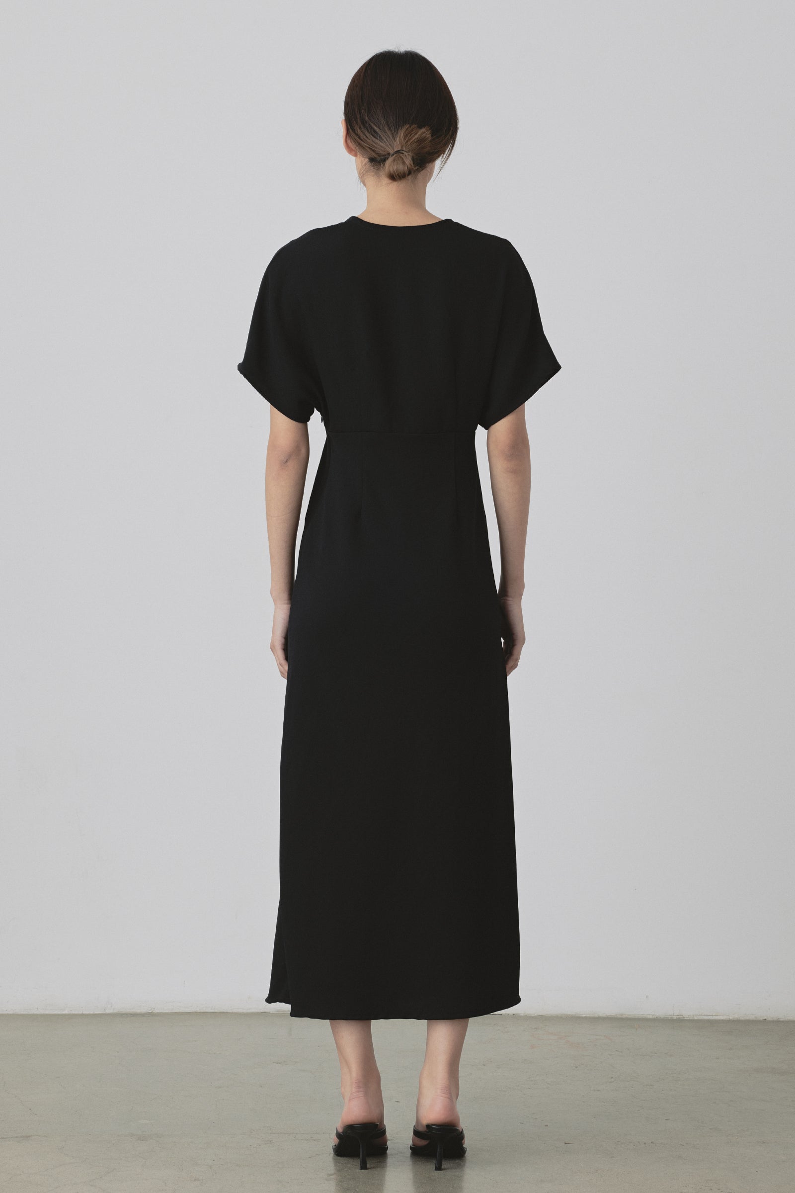Kimono Bias-Cut Dress in Black