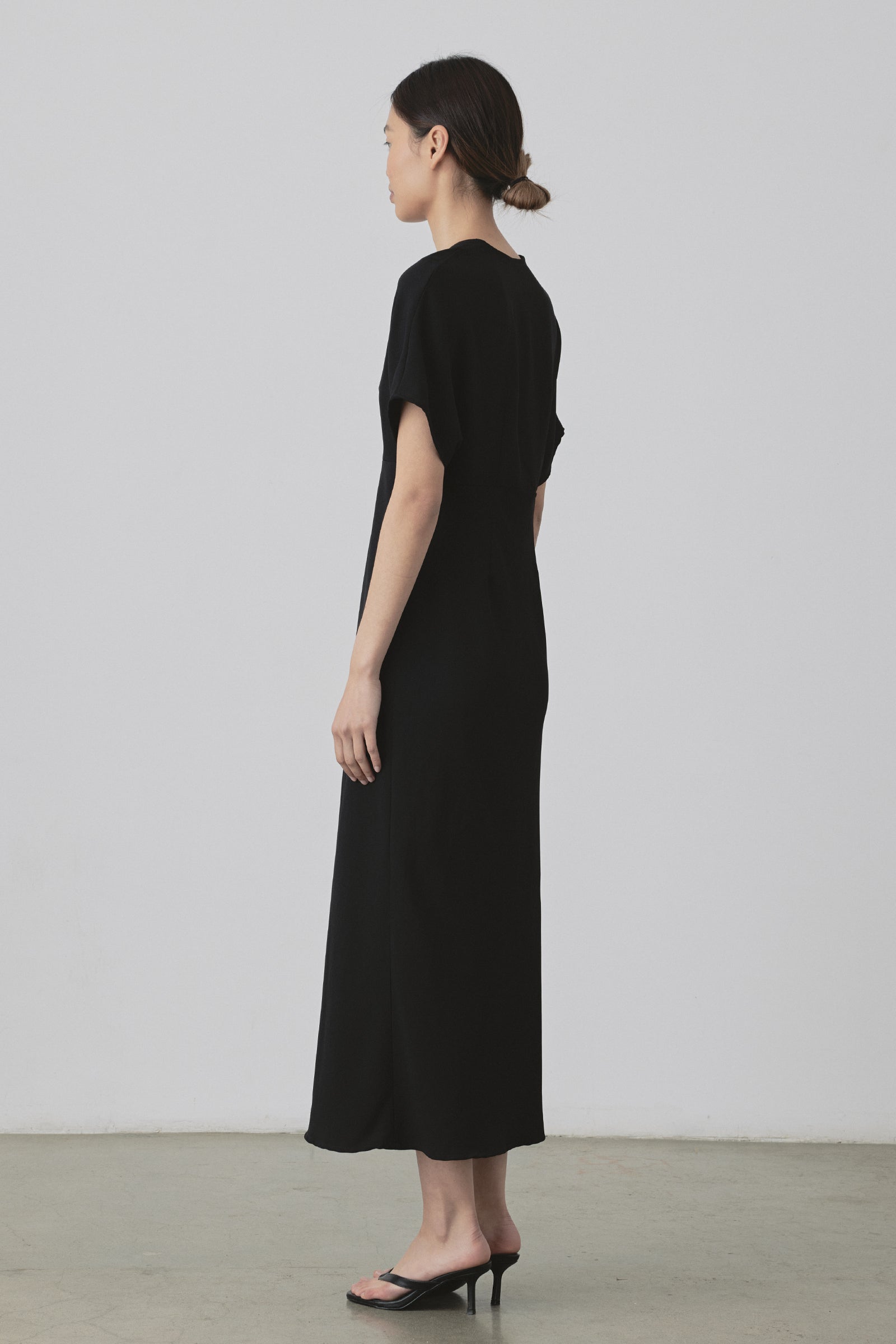 Kimono Bias-Cut Dress in Black