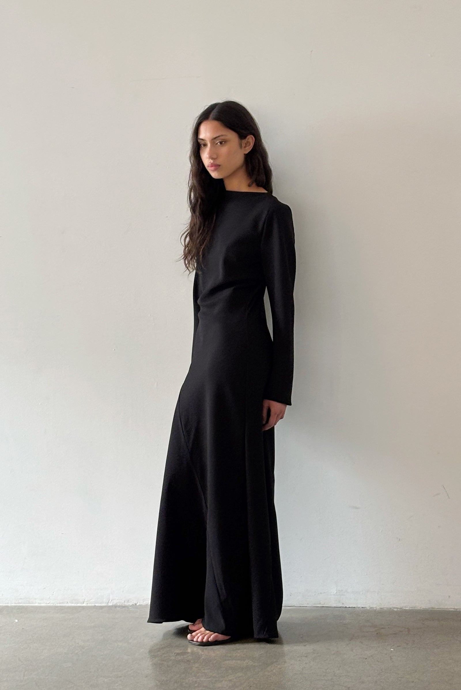 Robe longue Kirby couleur chocolat