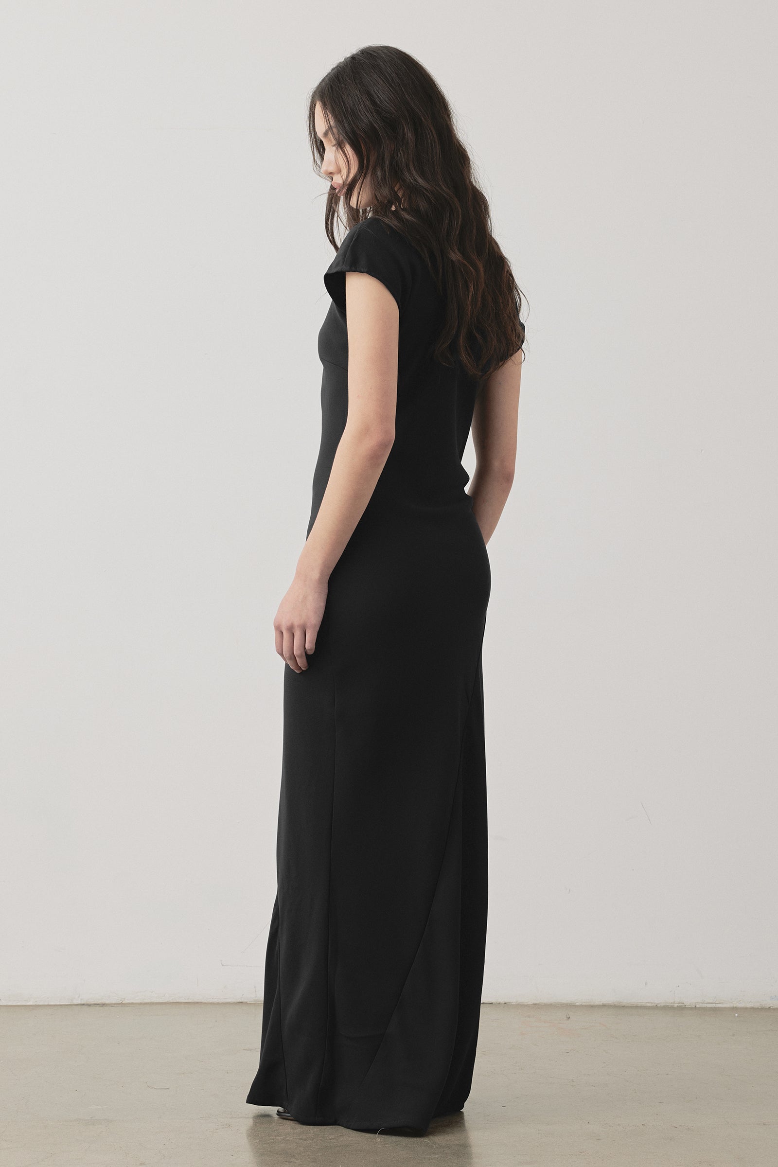 Robe longue Kirby couleur chocolat
