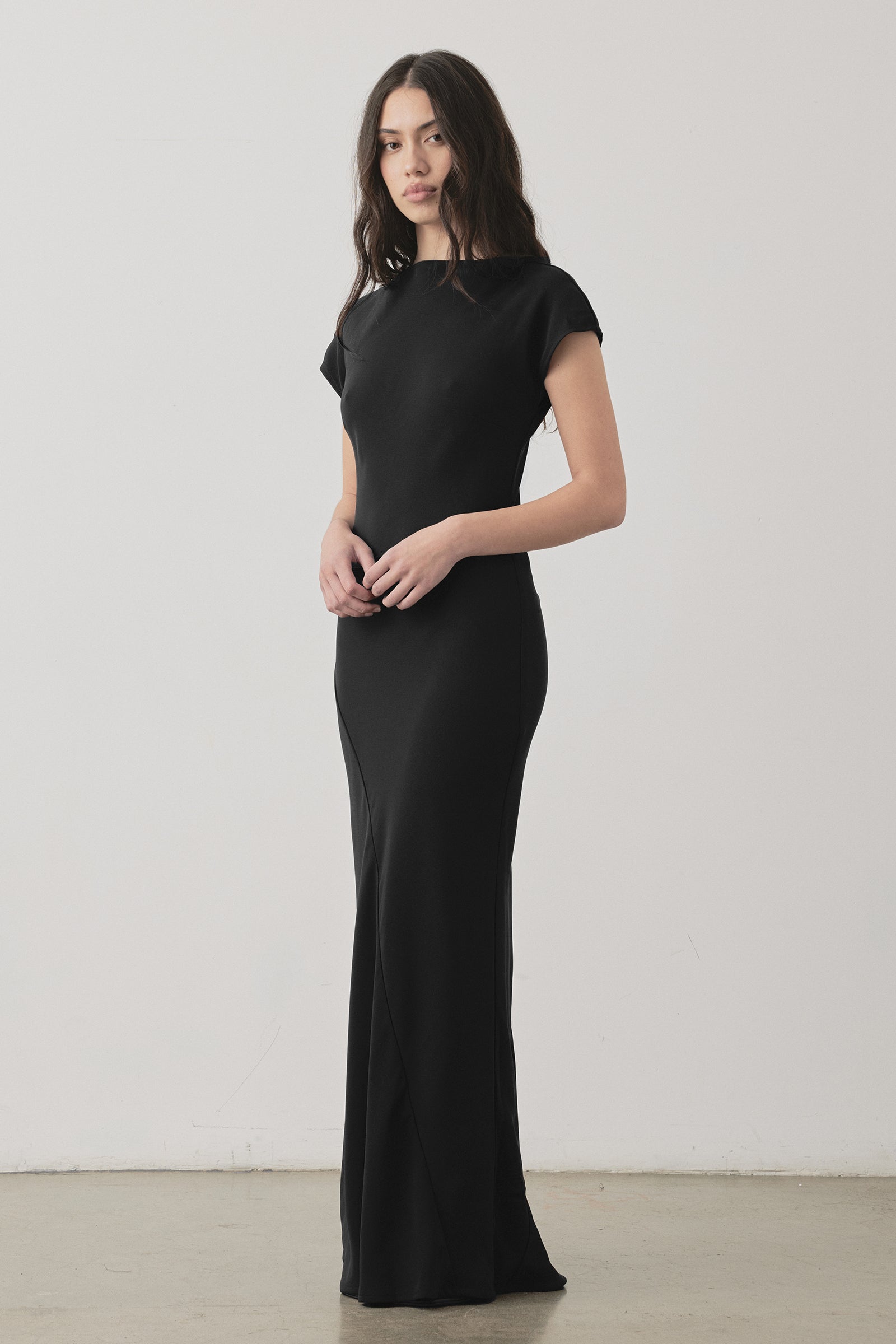 Robe longue Kirby couleur chocolat