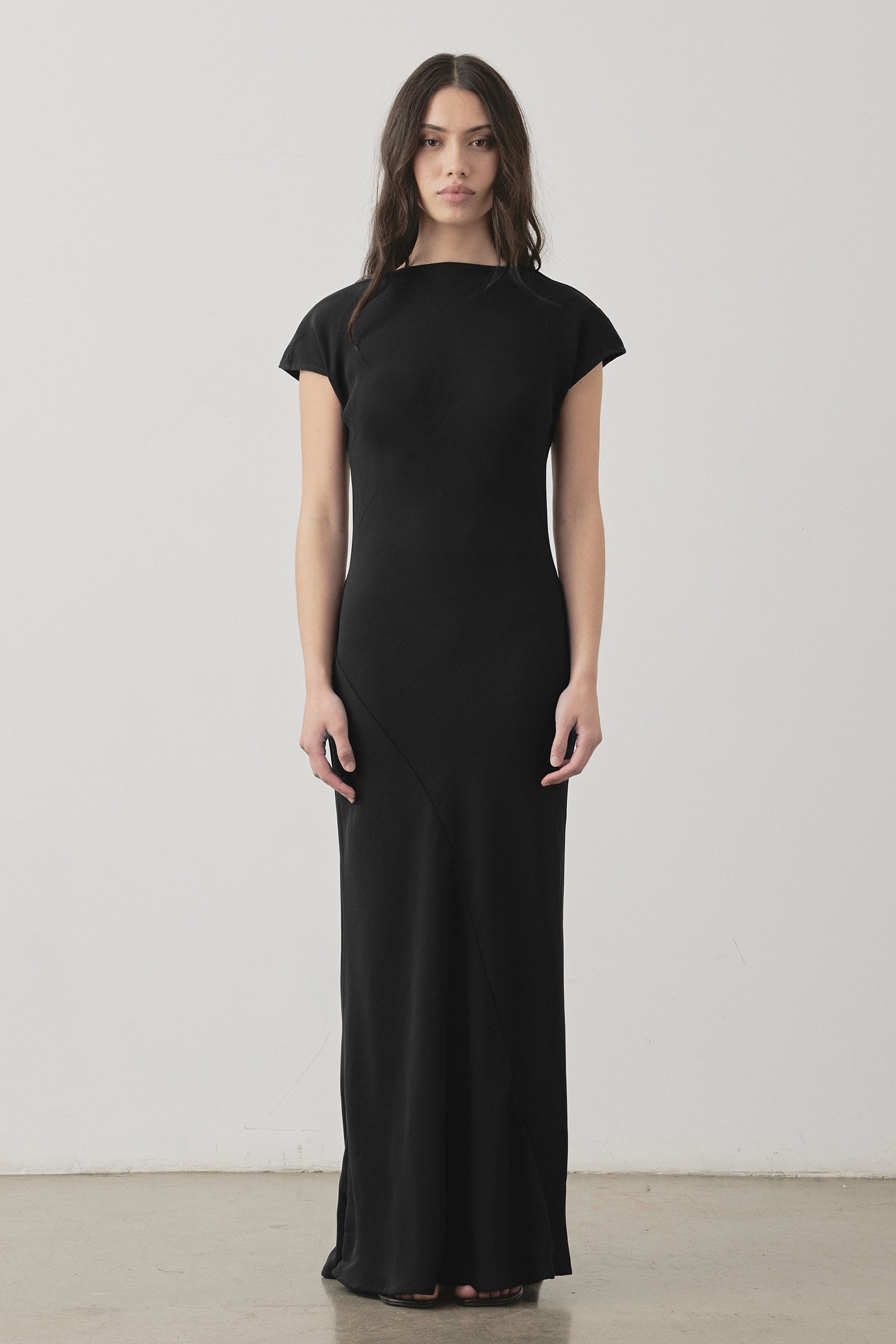 Robe longue Kirby couleur chocolat