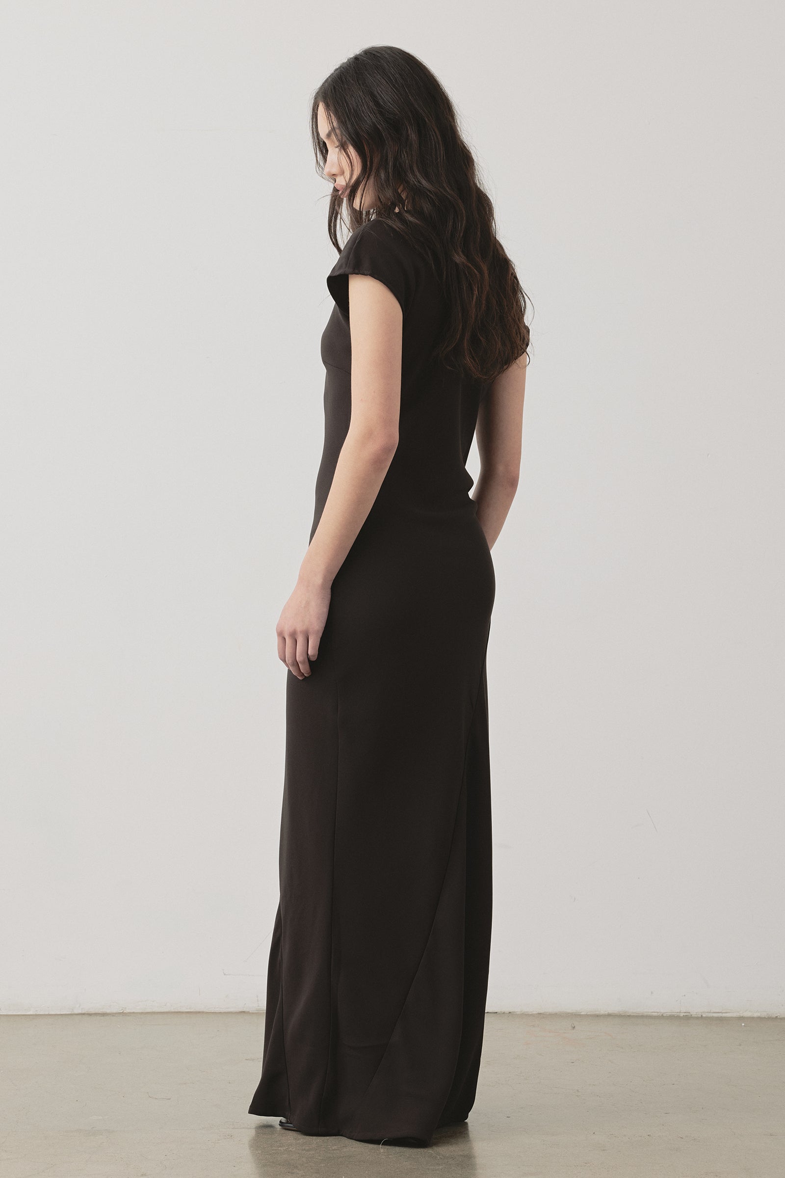 Robe longue Kirby couleur chocolat