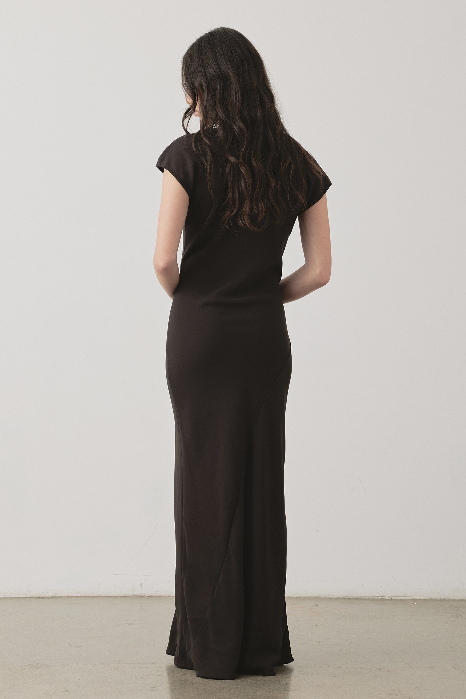 Robe longue Kirby couleur chocolat