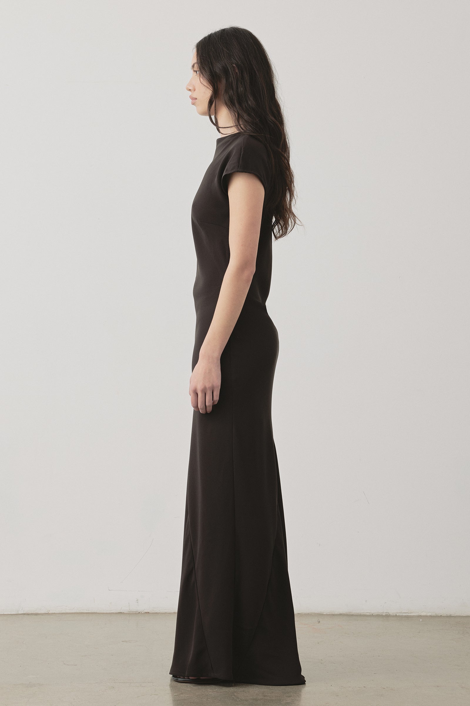 Robe longue Kirby couleur chocolat