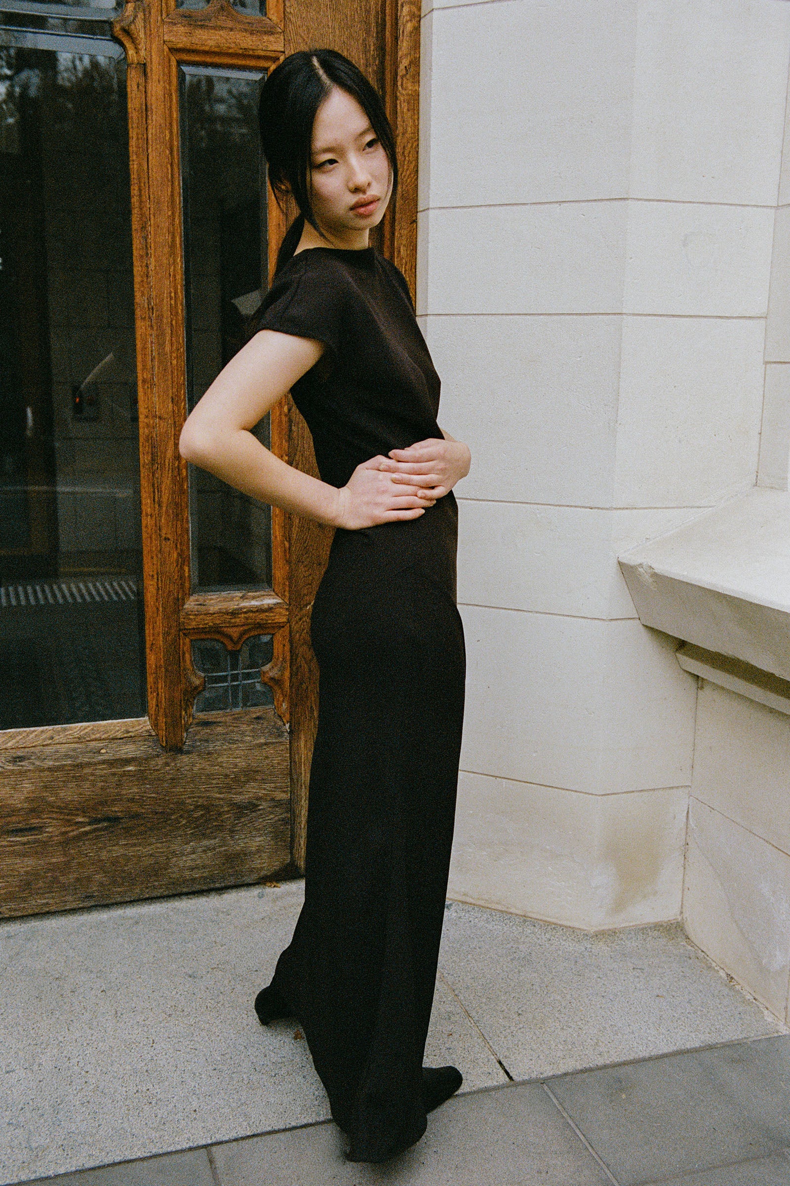 Robe longue Kirby couleur chocolat