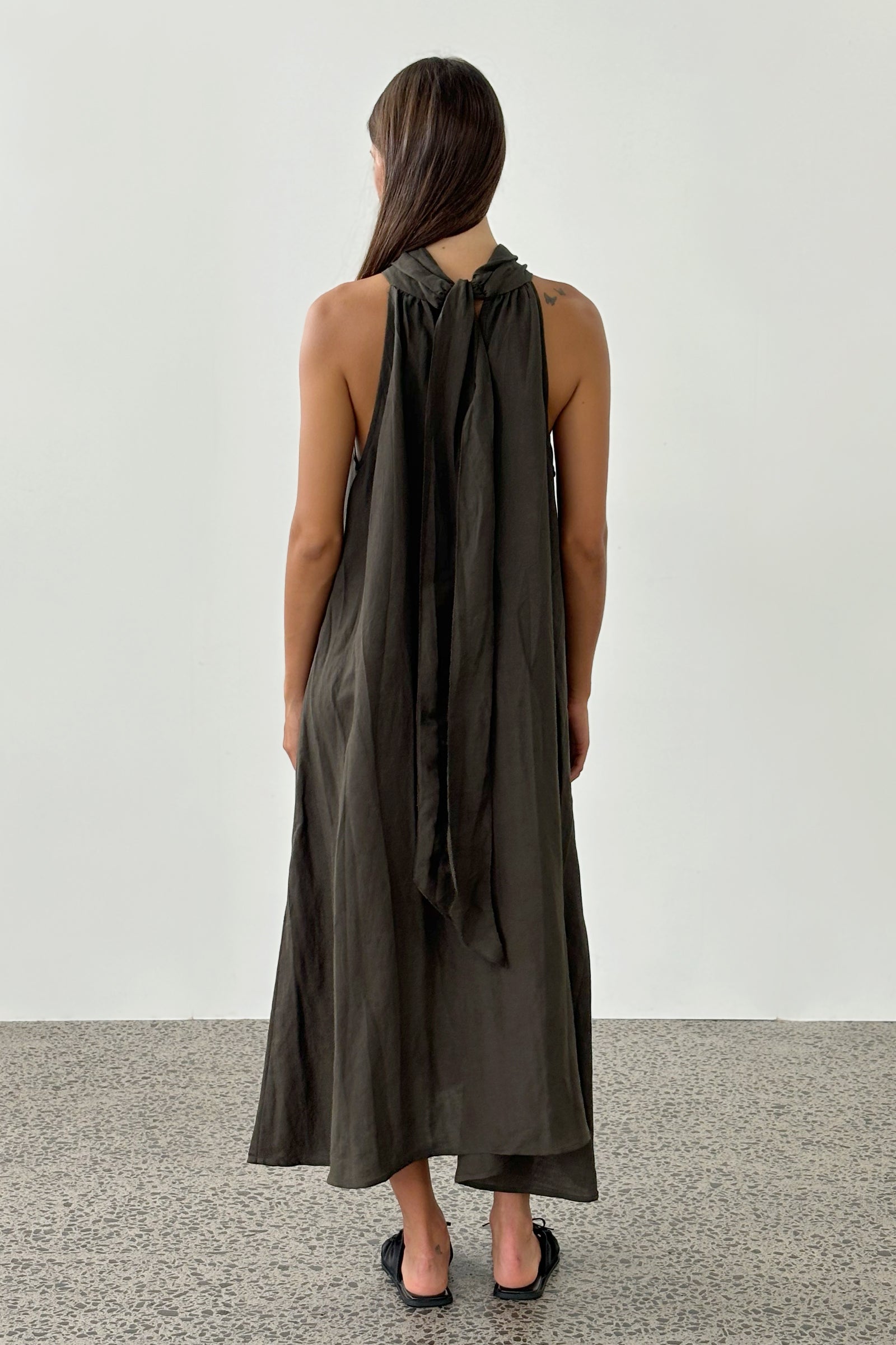 Lowe Dress in Dark Khaki