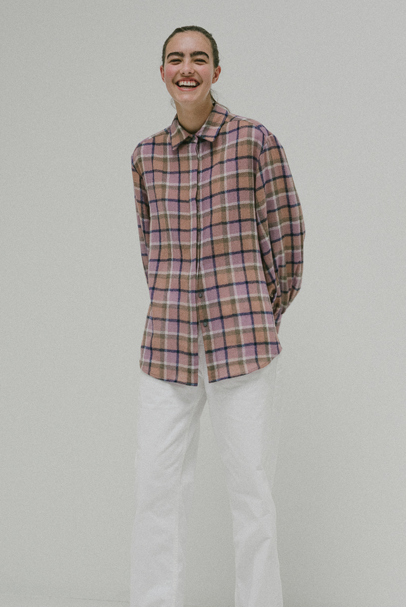 Mes Overshirt in Pink Cotton Plaid