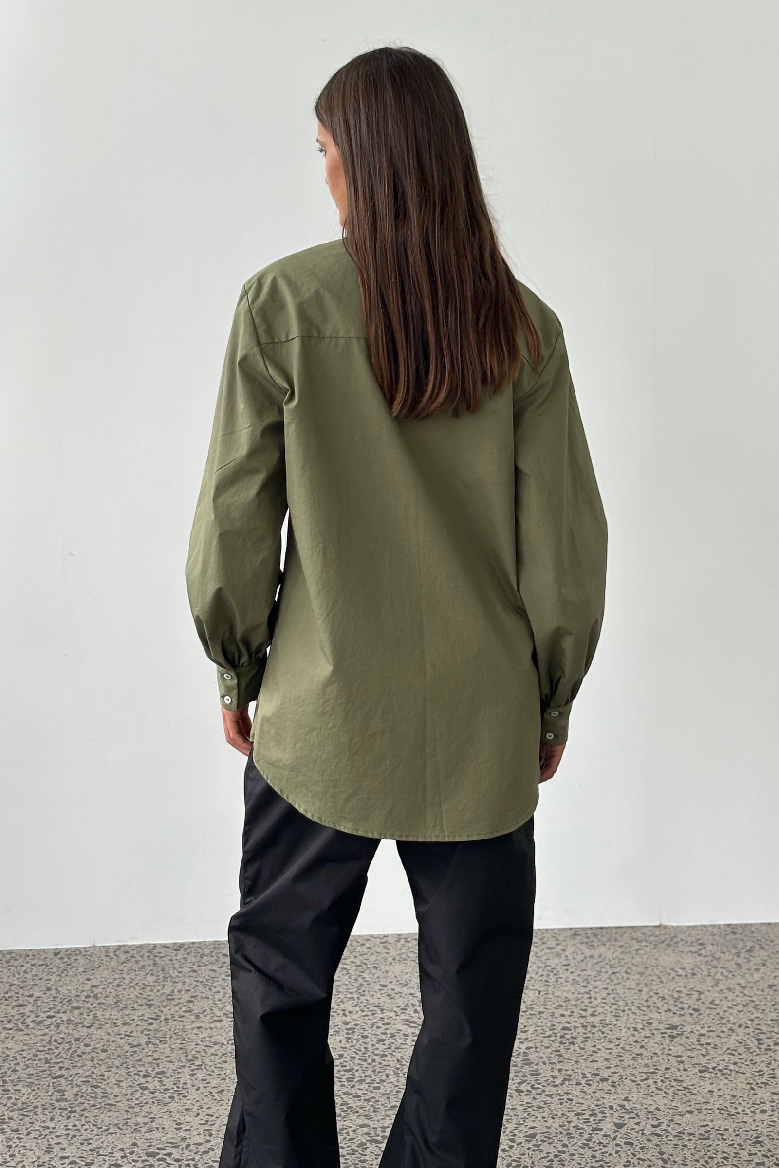 Mes Cotton Overshirt in Olive