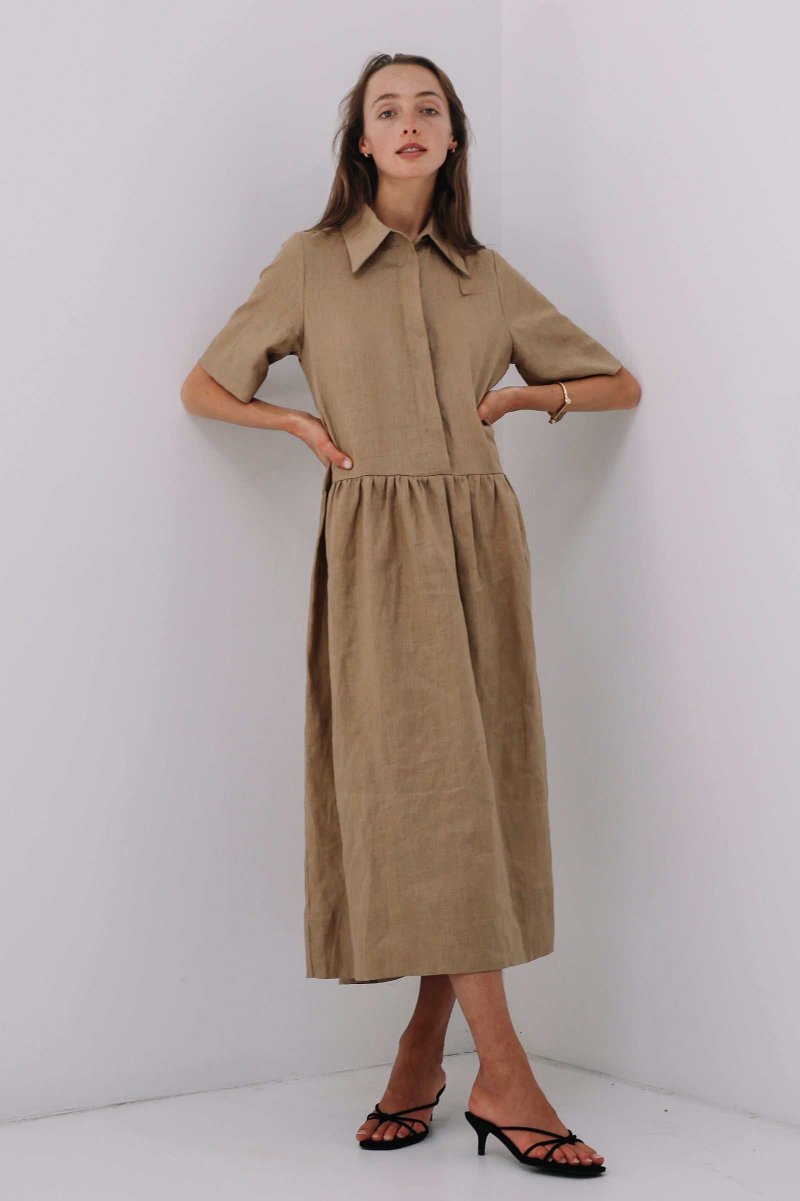 Mes Deux Midi Dress in Camel
