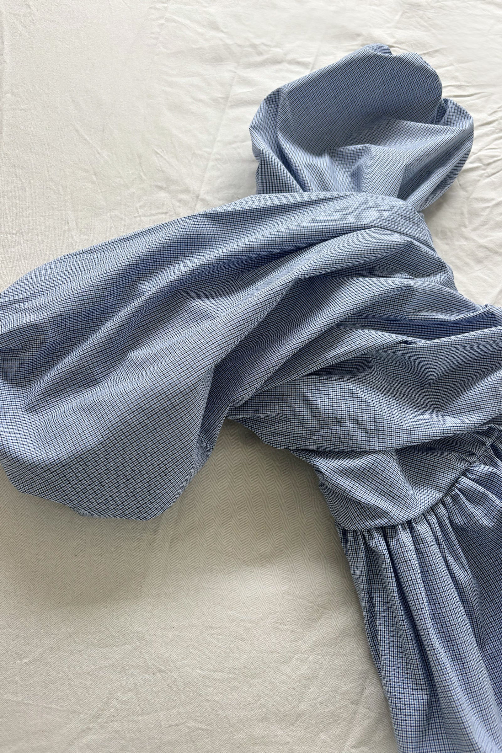 Wrap Bodice Deux Top in Micro Check (Limited Edition)