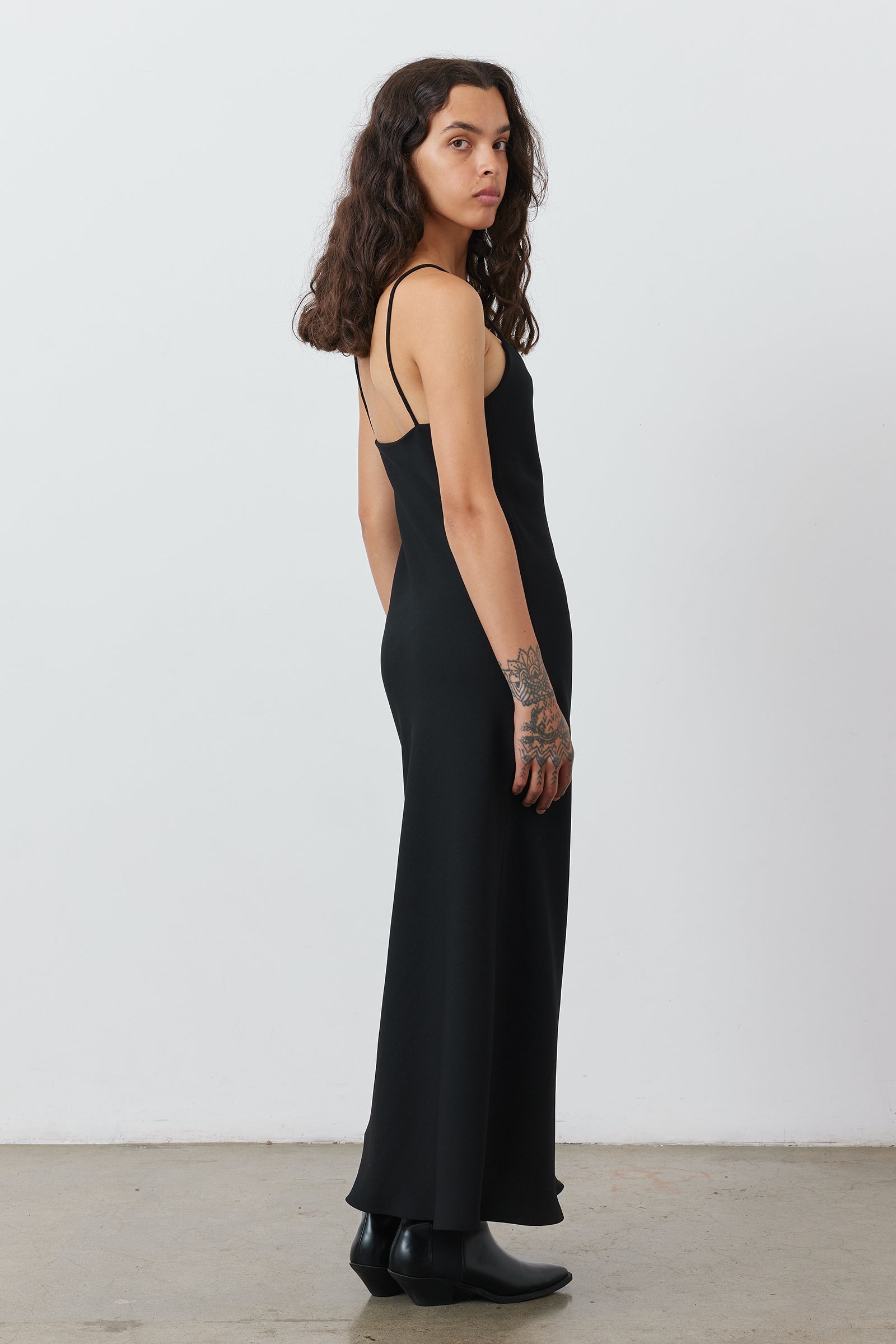 Minimal Slip Dress in Black