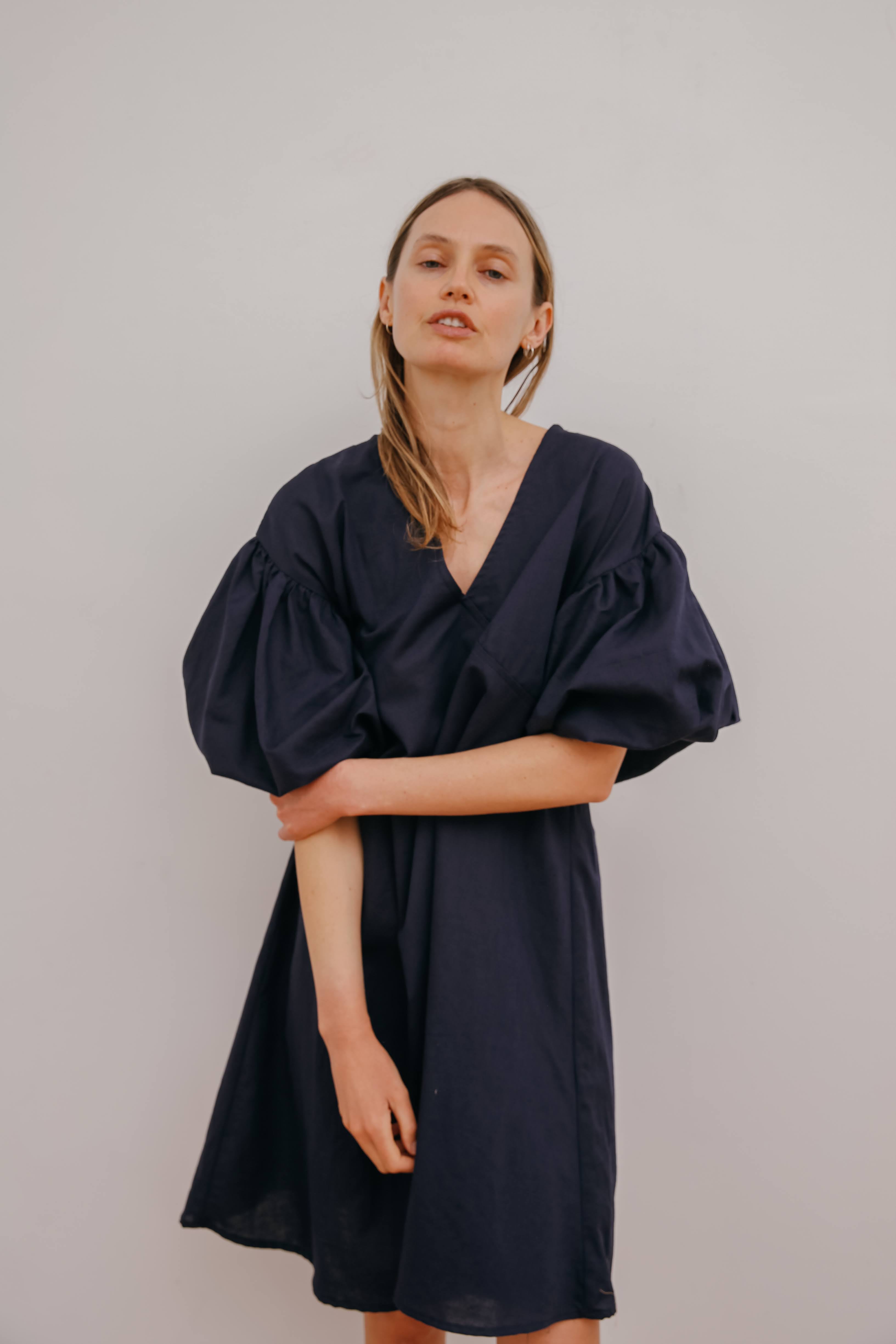 Miu Mini Dress in Navy
