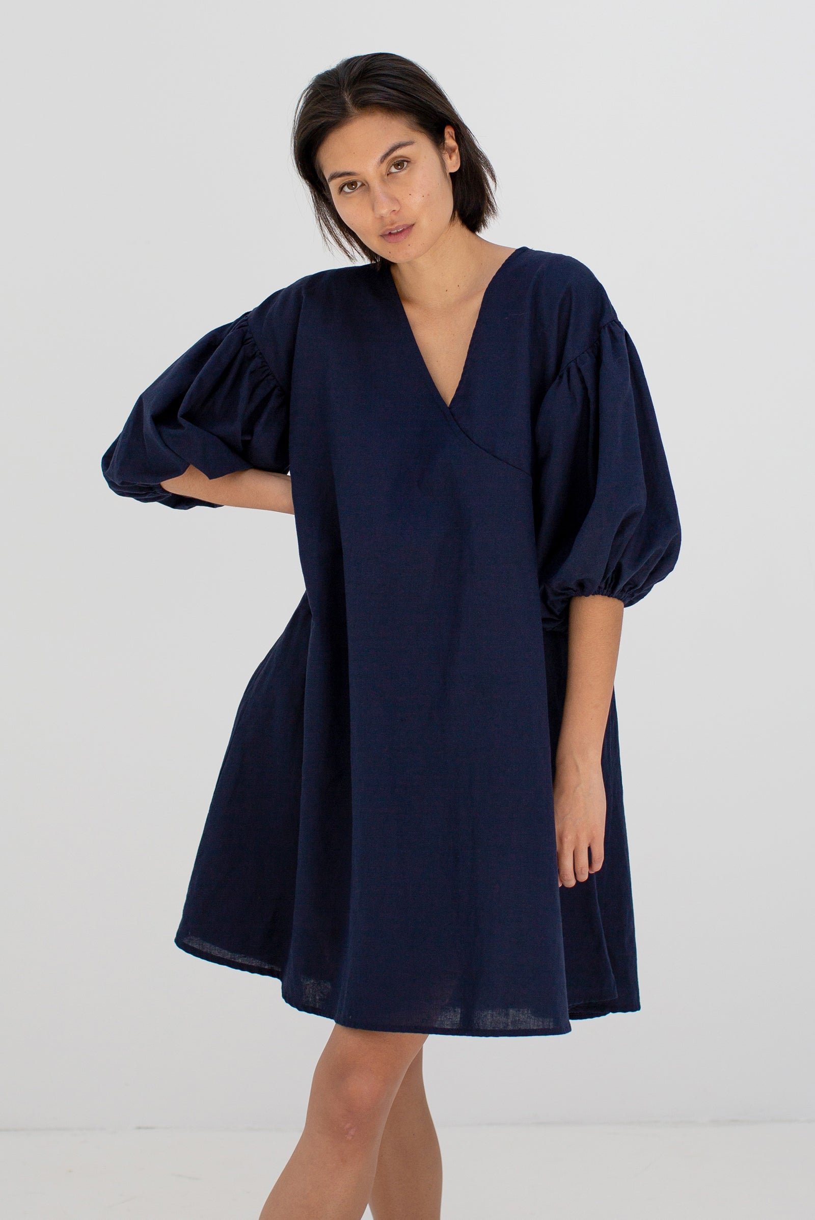 Mini-robe Miu bleu marine