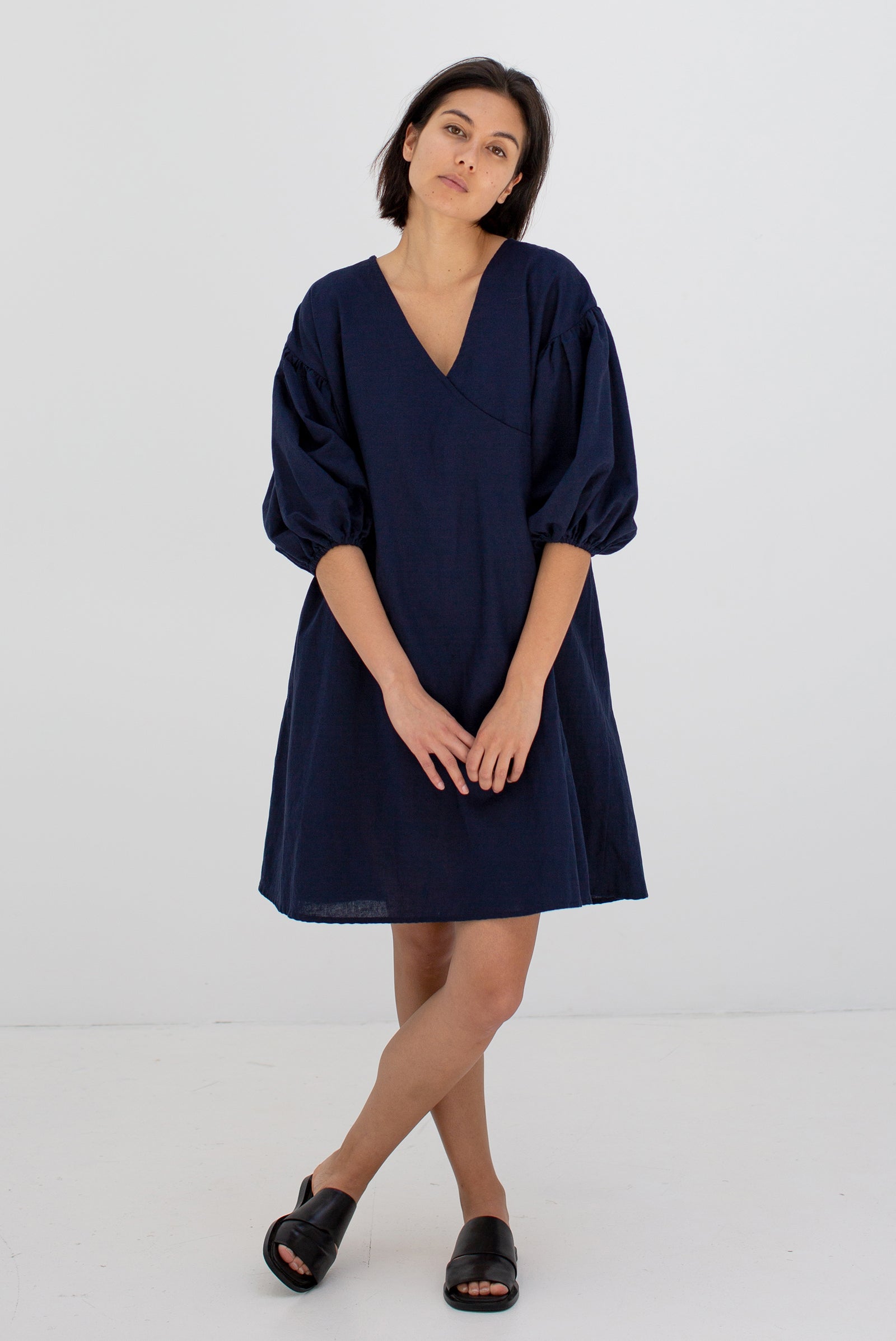 Mini-robe Miu bleu marine