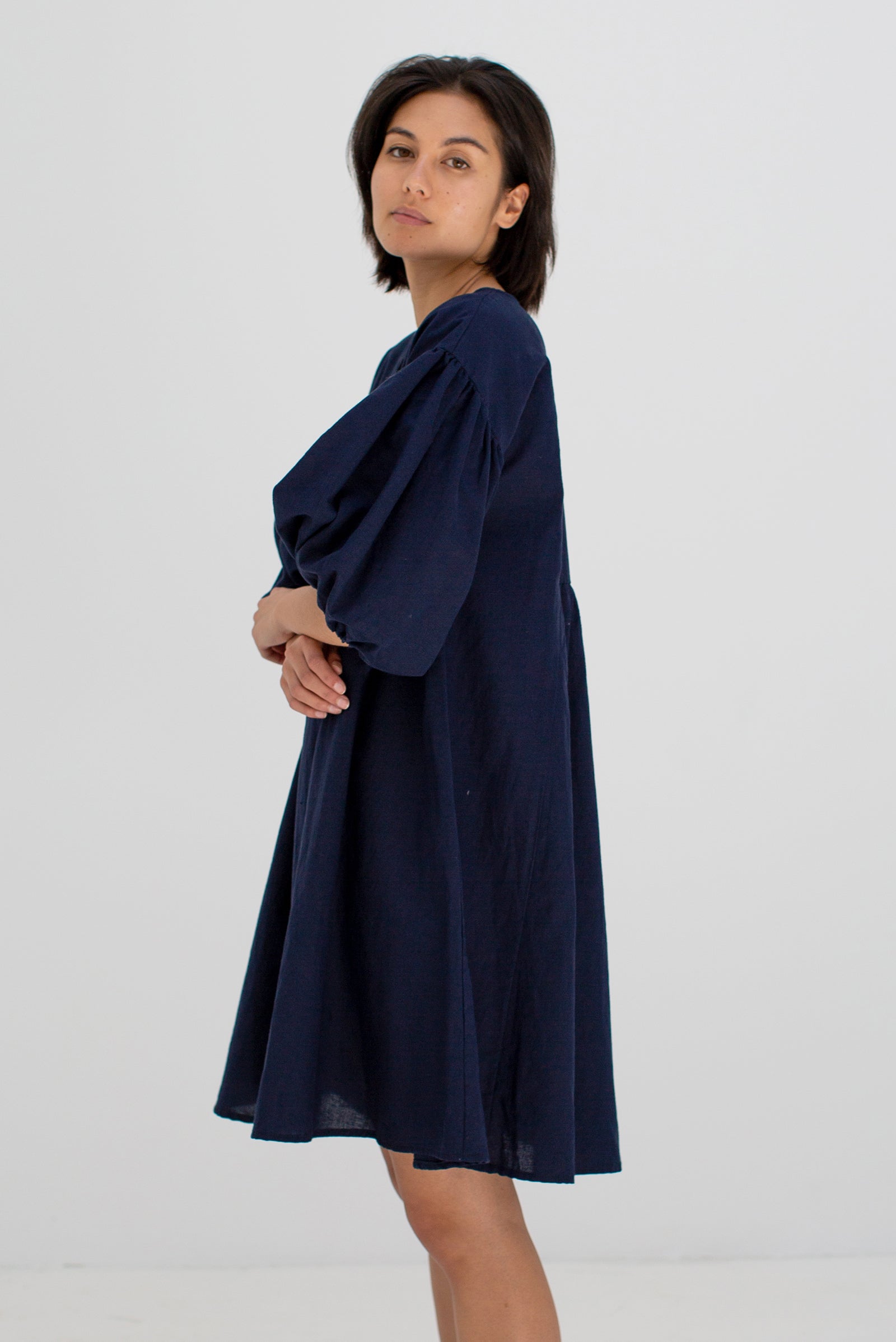 Mini-robe Miu bleu marine