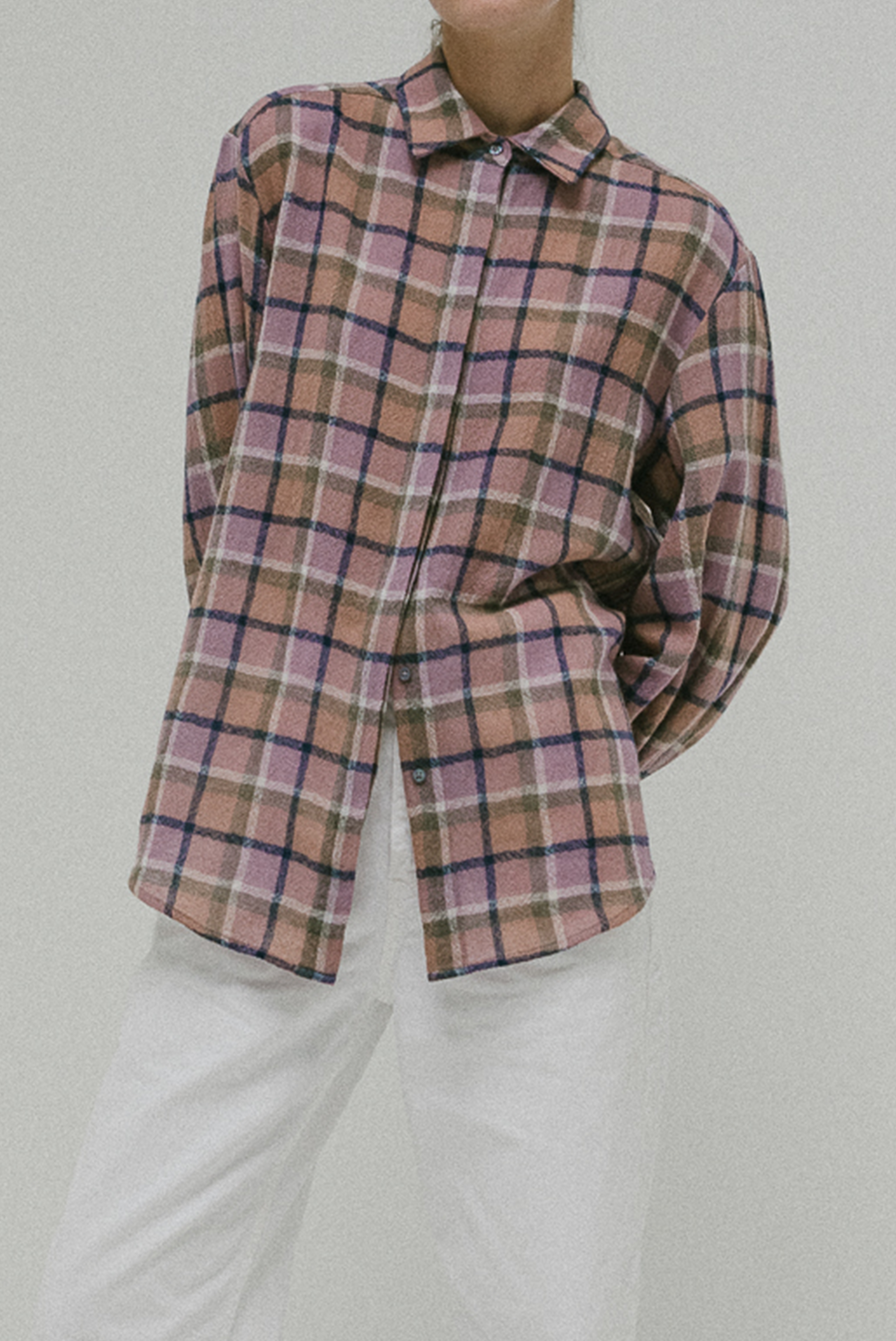 Mes Overshirt in Pink Cotton Plaid