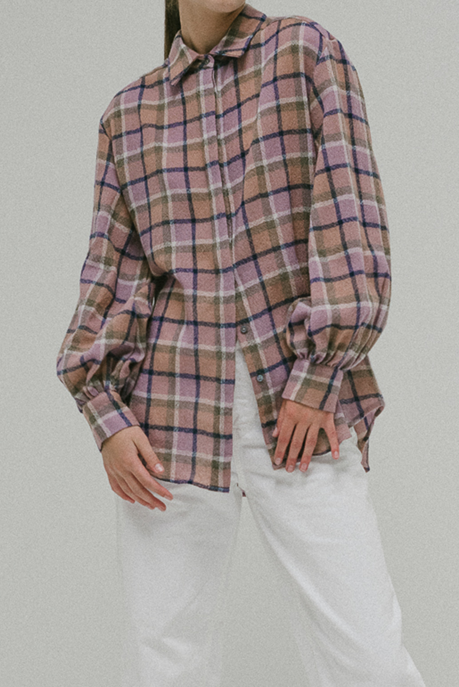 Mes Overshirt in Pink Cotton Plaid