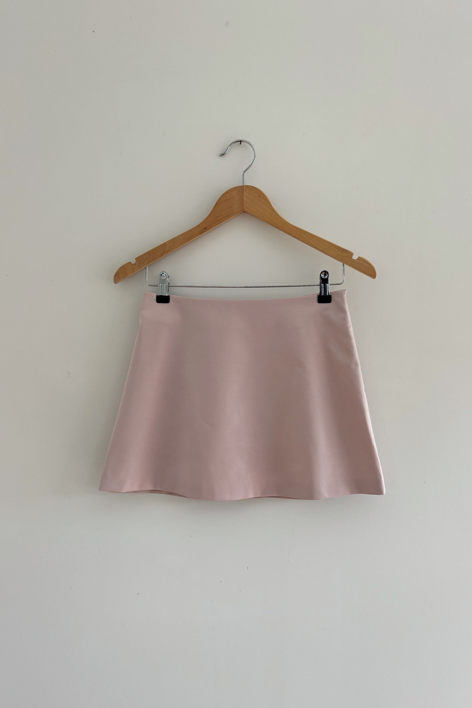 Suit Mini Skirt in Pink Satin