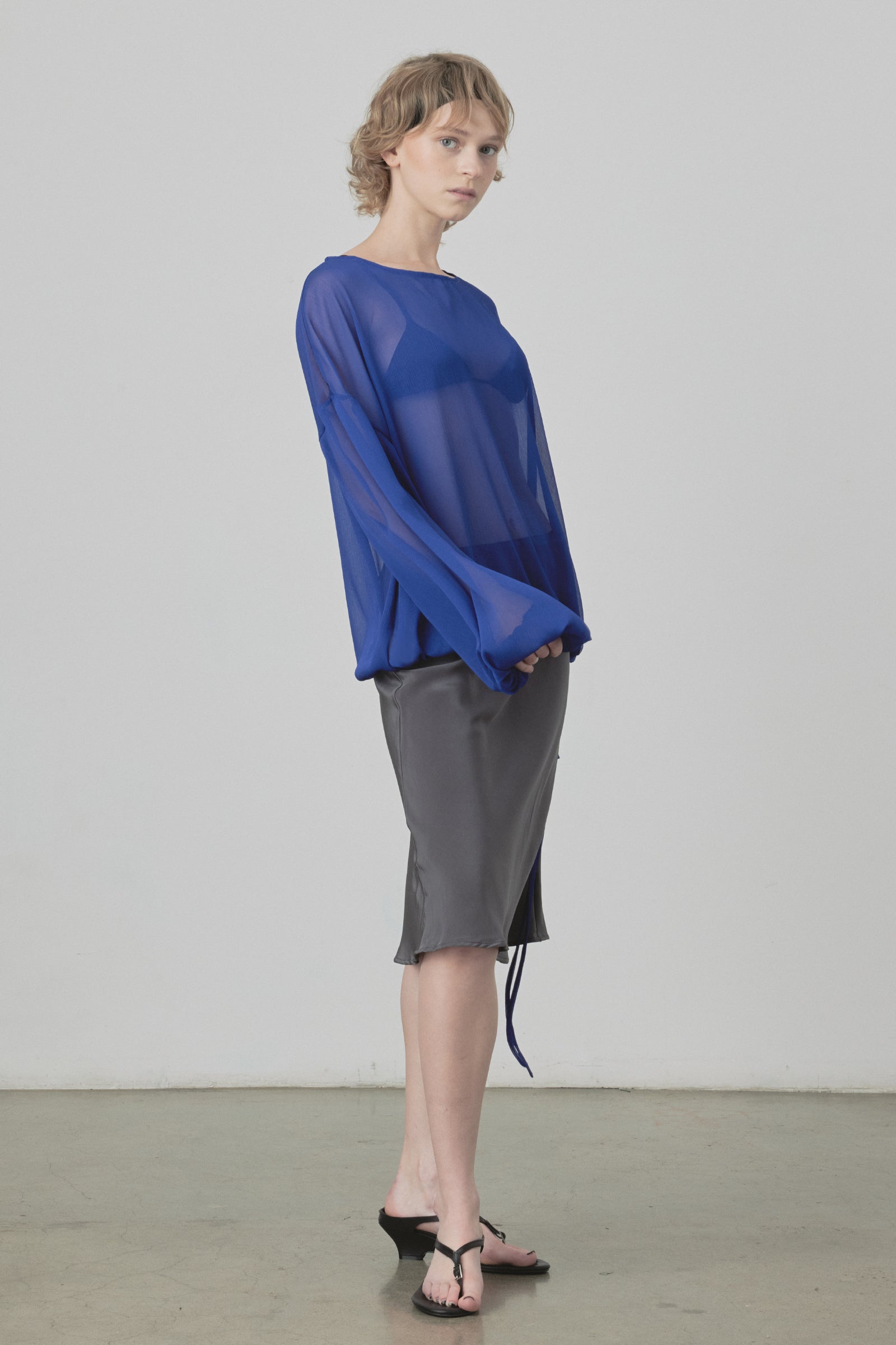 Relaxed Bloom Blouse in Cobalt