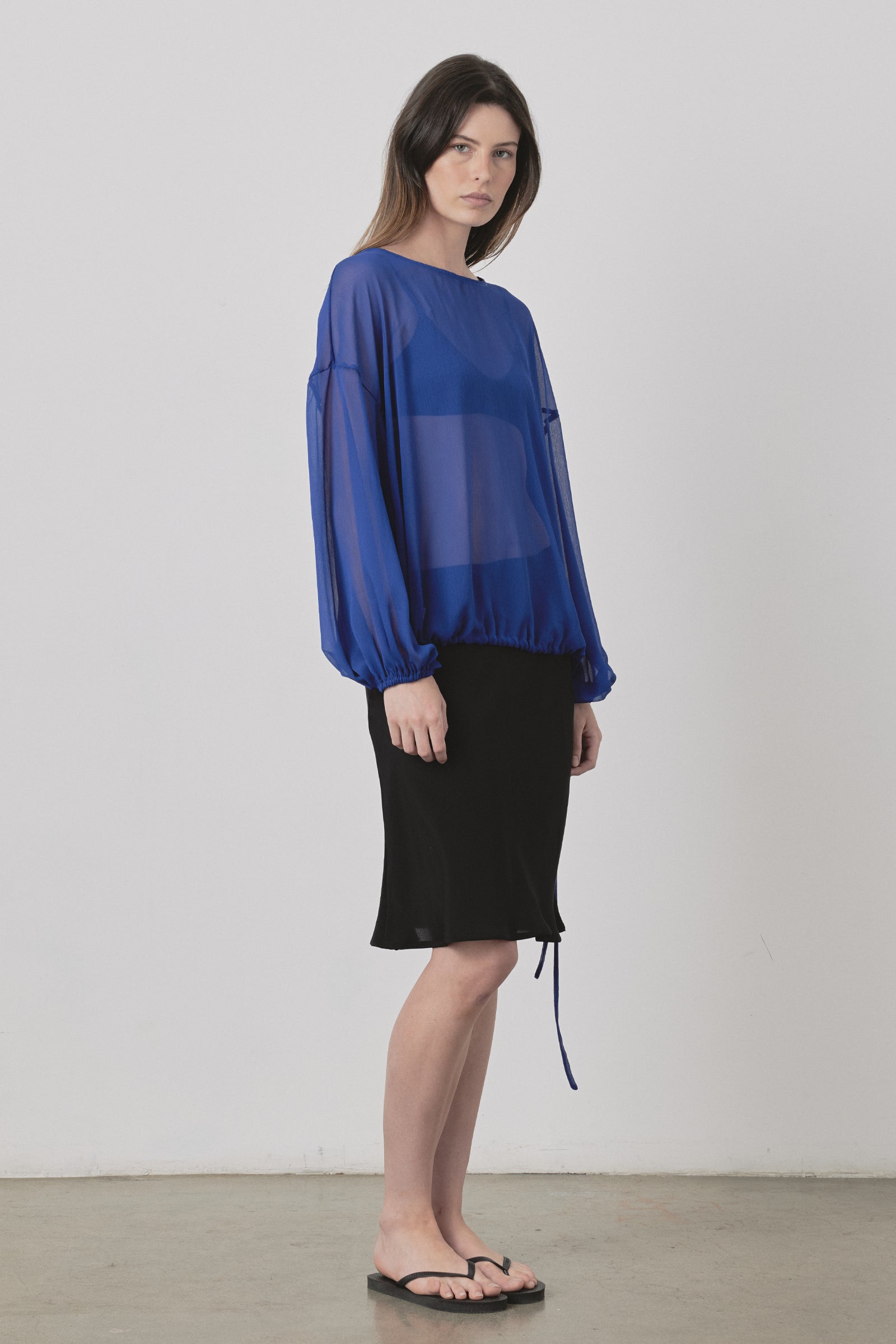 Relaxed Bloom Blouse in Cobalt