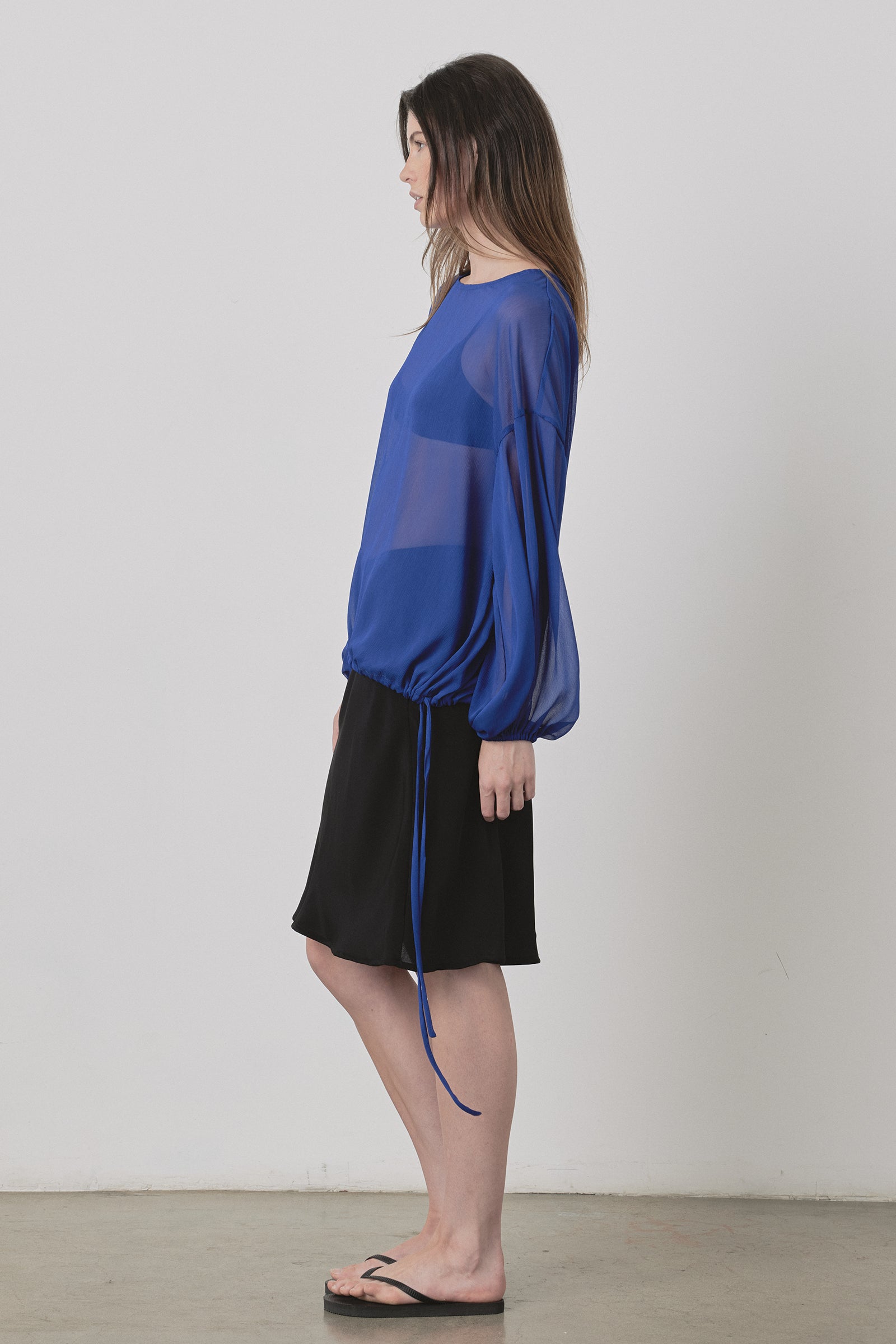Relaxed Bloom Blouse in Cobalt