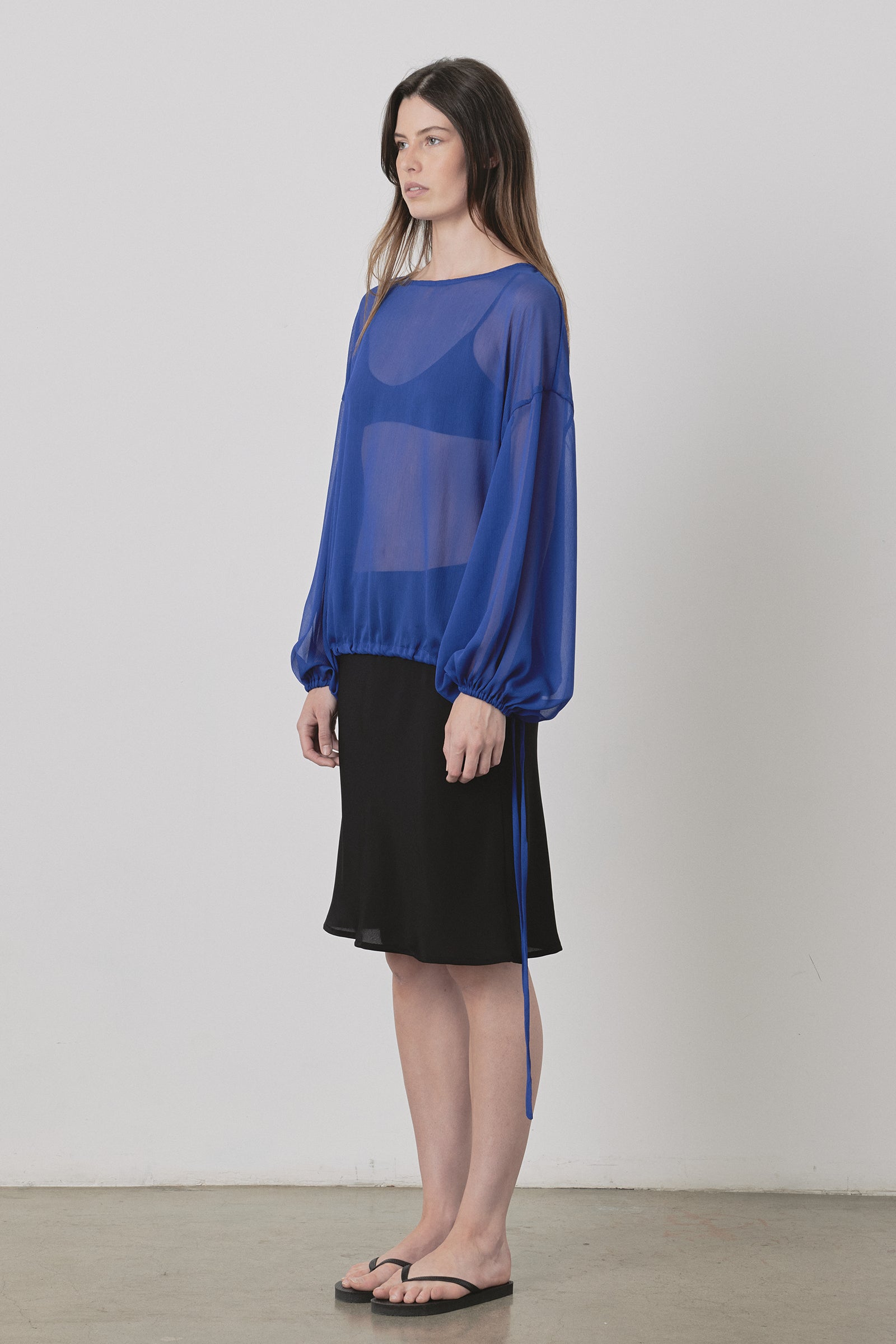 Relaxed Bloom Blouse in Cobalt