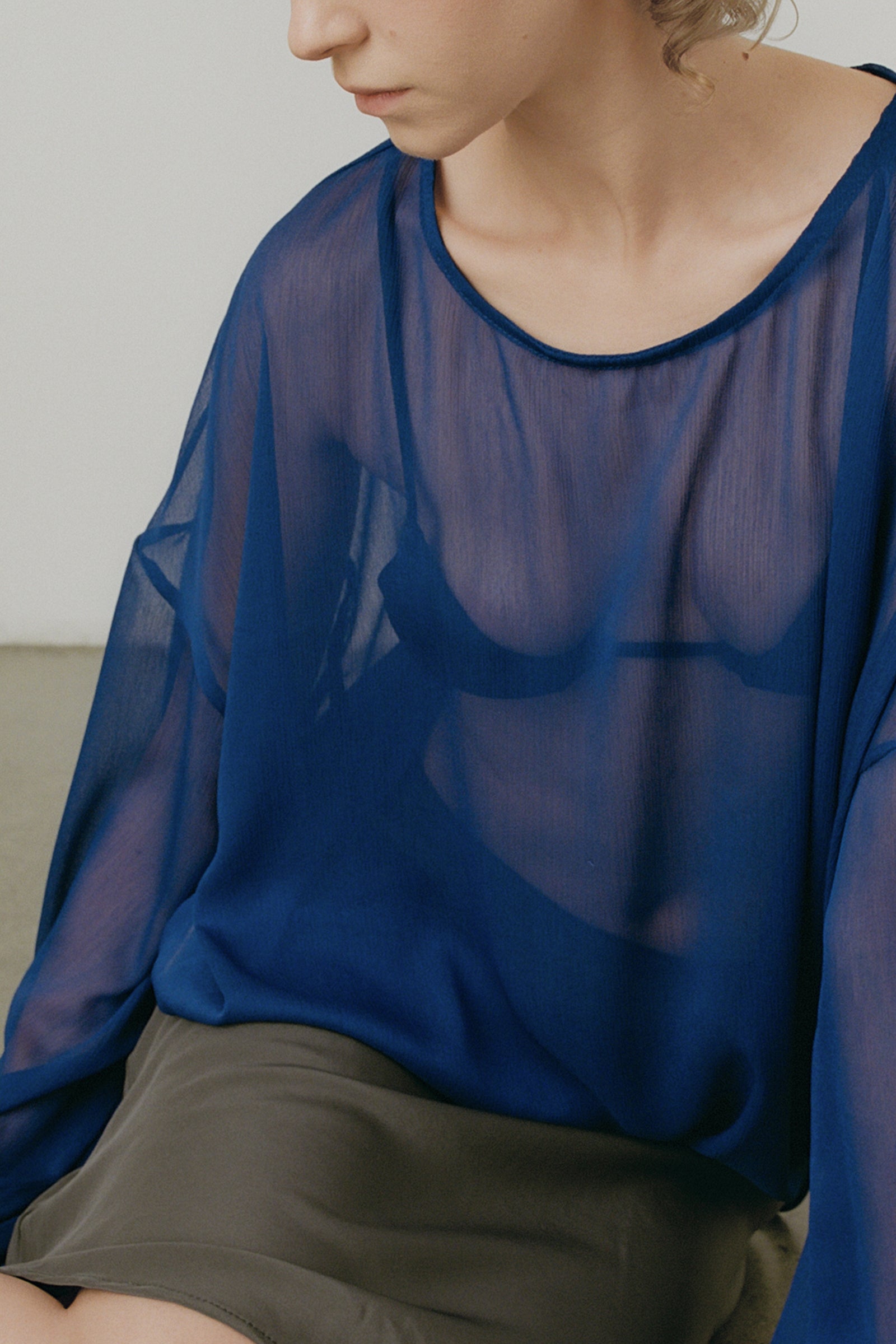 Relaxed Bloom Blouse in Cobalt