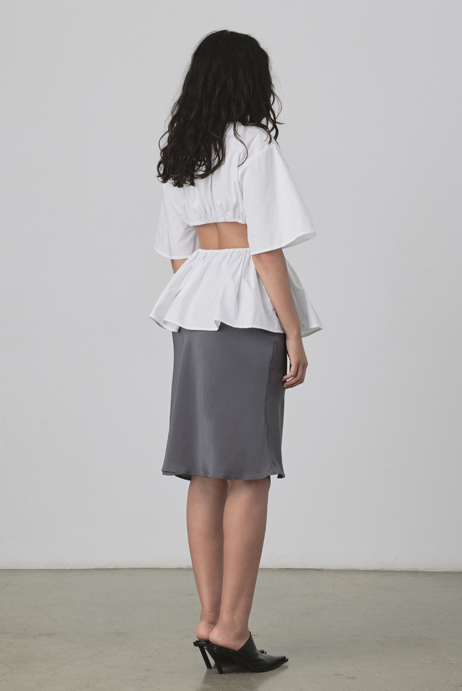 Slip Midi Picot Skirt in Fossil