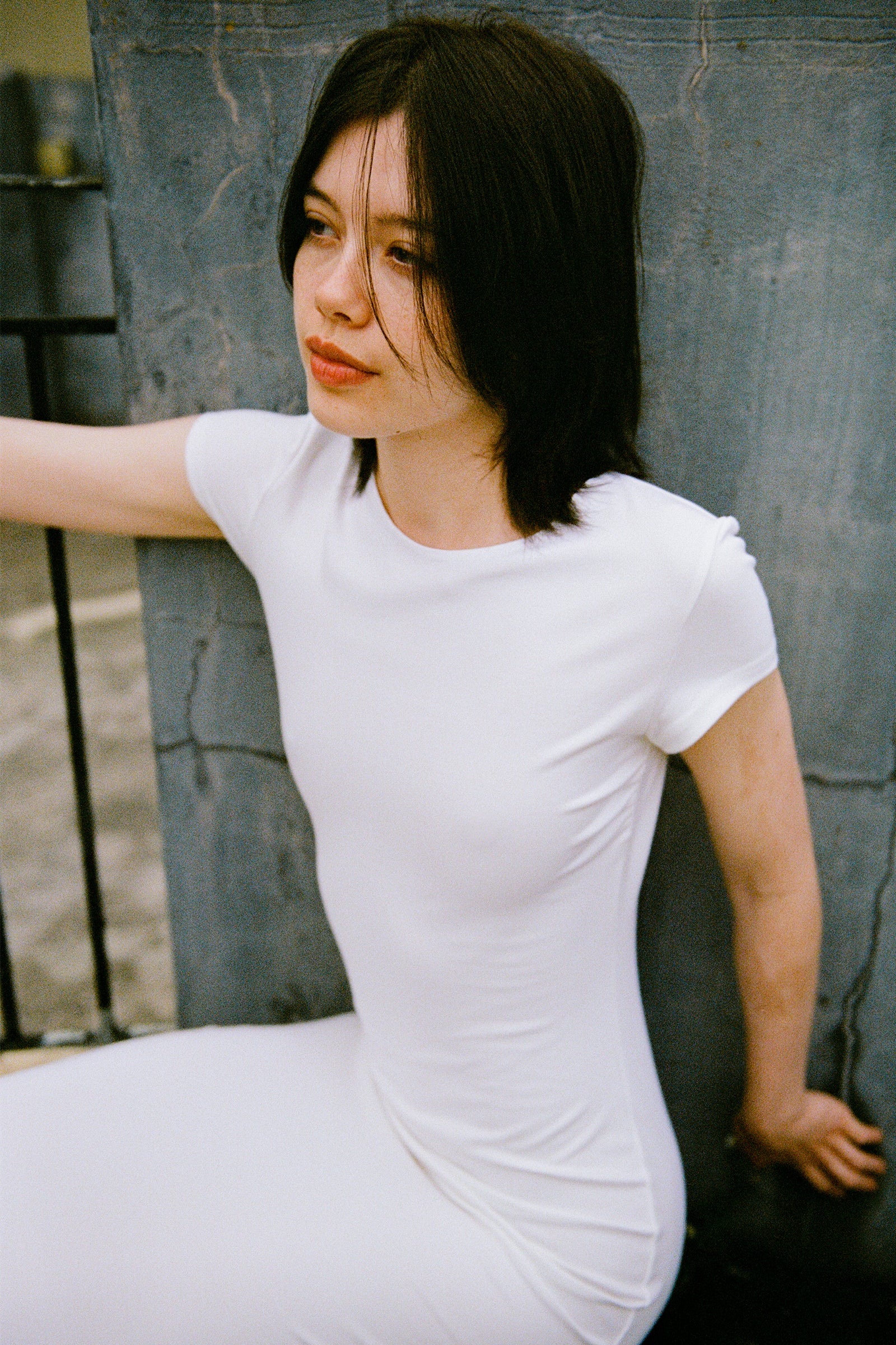 SS Tee Dress in White