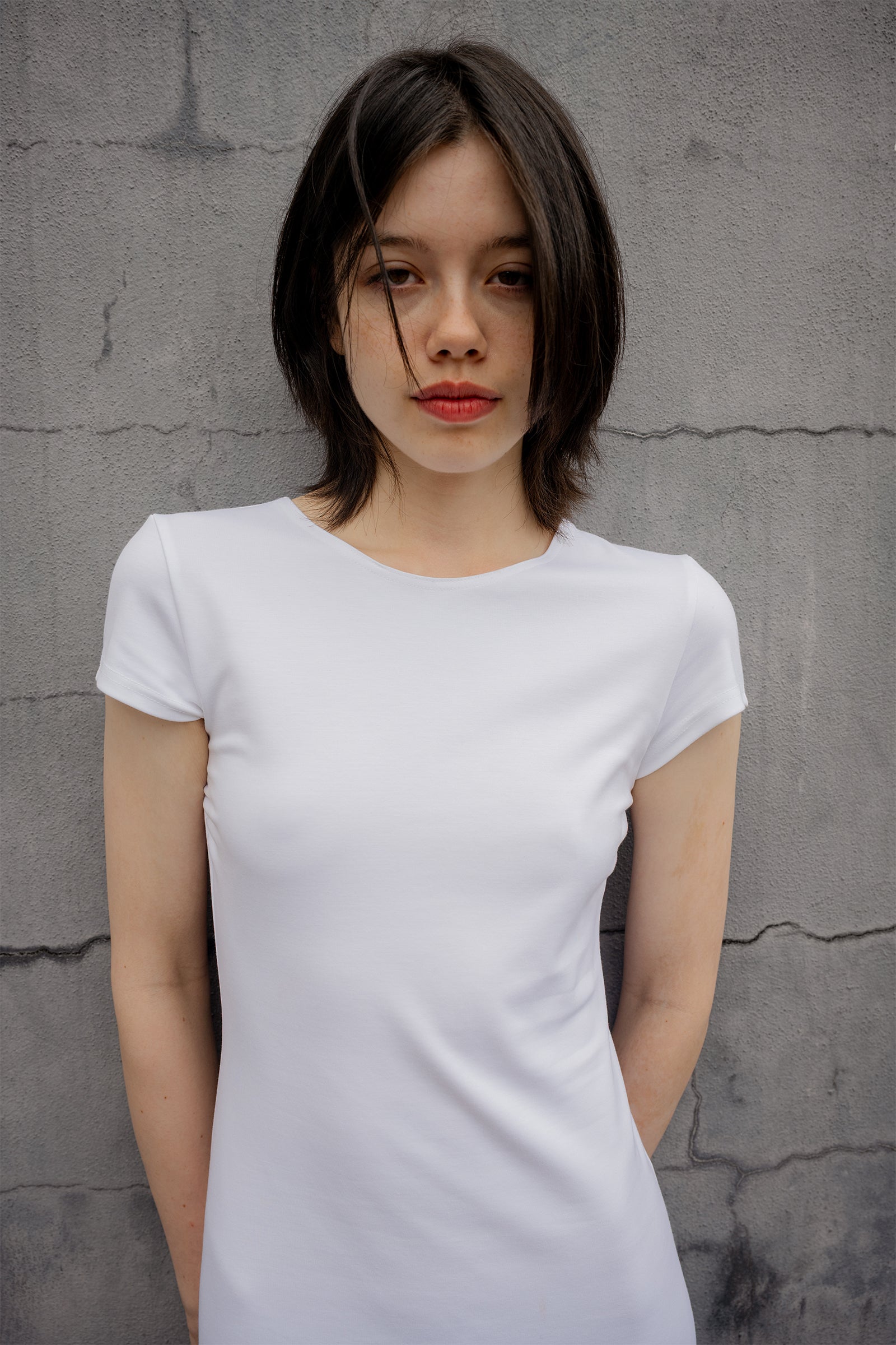 SS Tee Dress in White