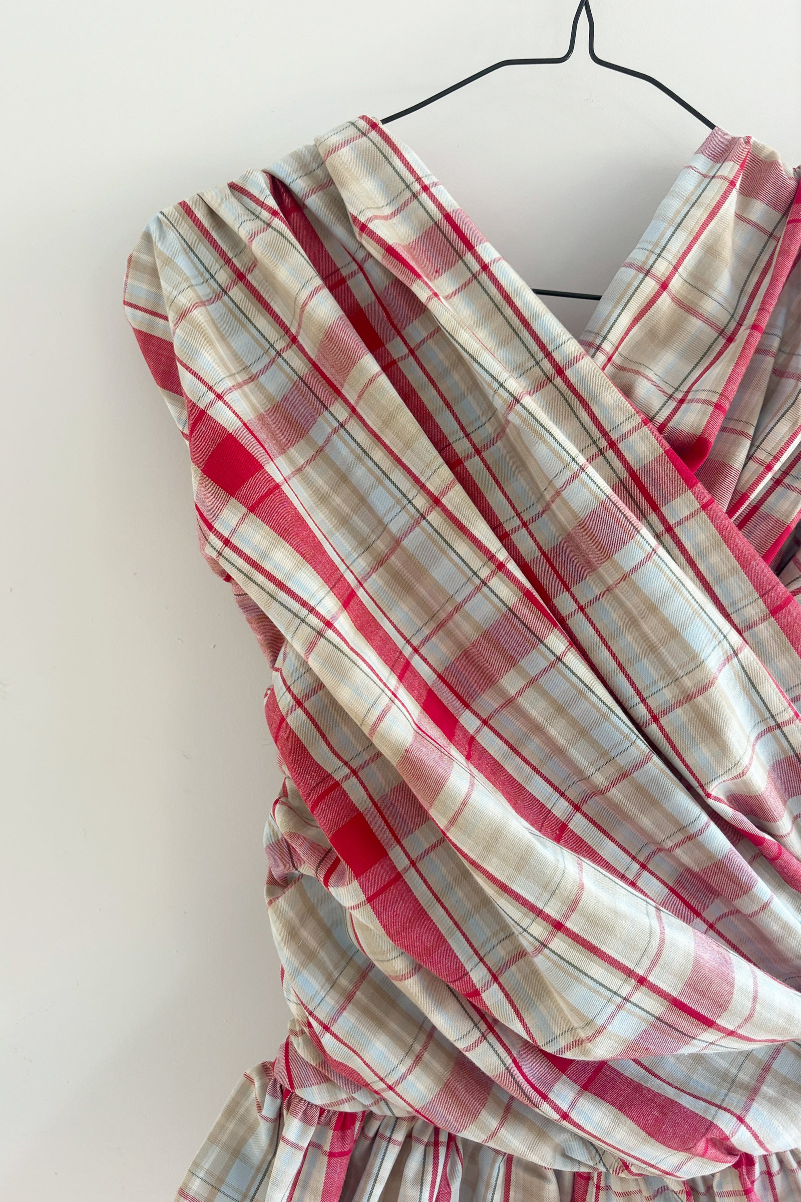 Haut croisé deux pièces en tartan baie