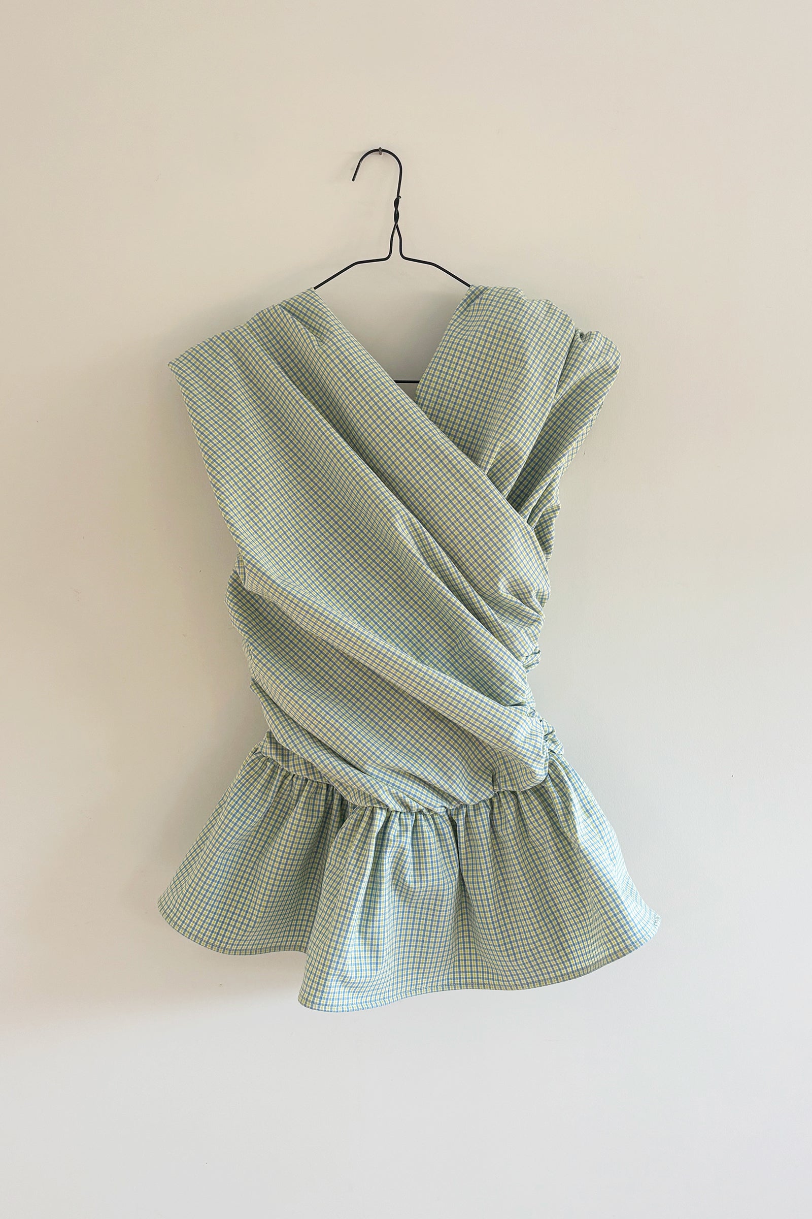 Wrap Bodice Deux Top in Multi Check