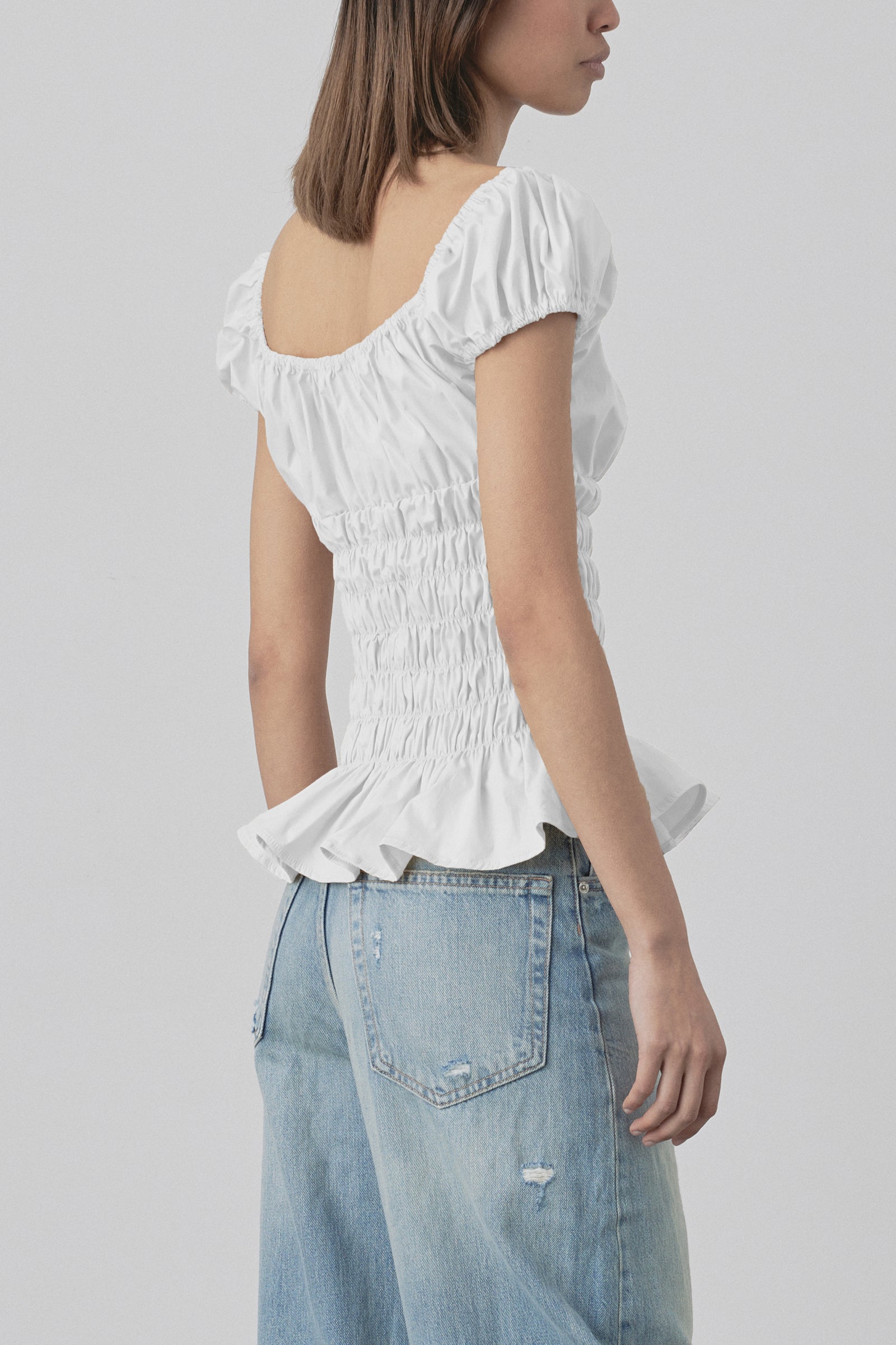 Scrunch Top in White