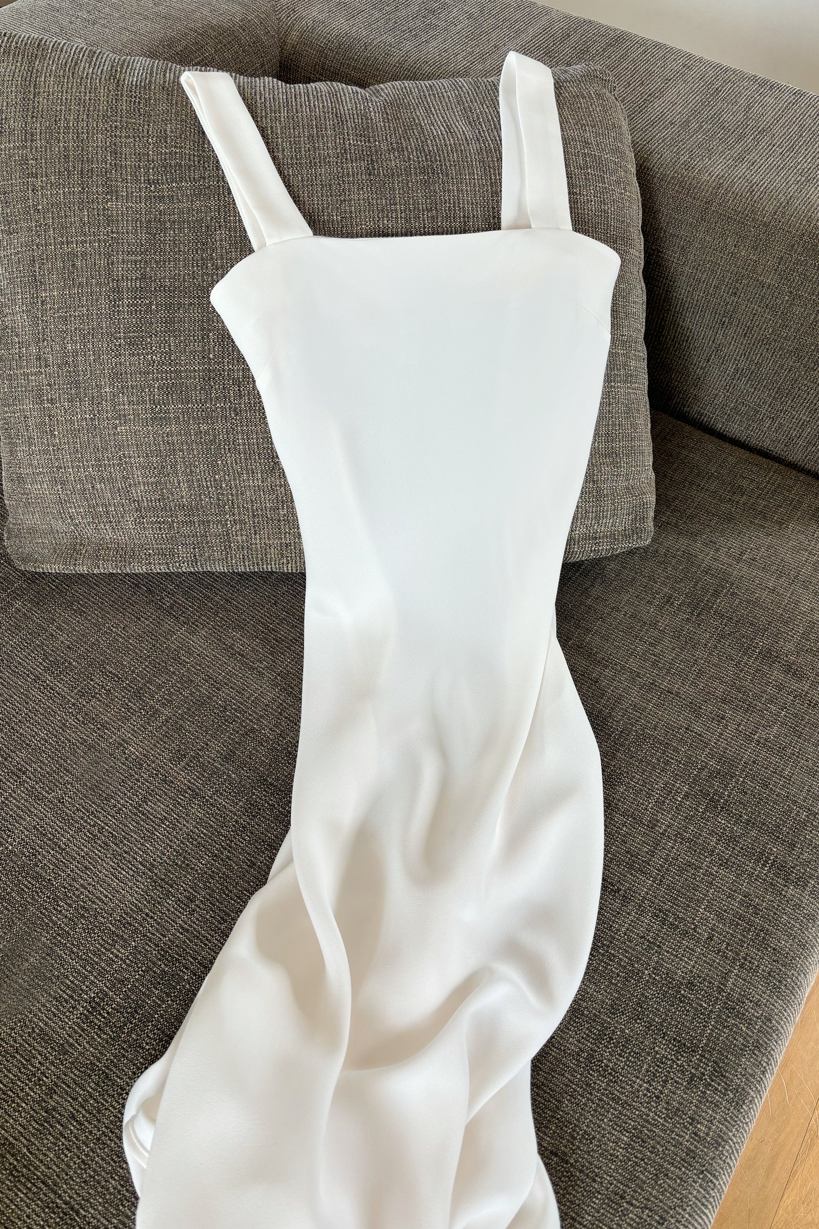 Sculpted Slip Dress in Ivory