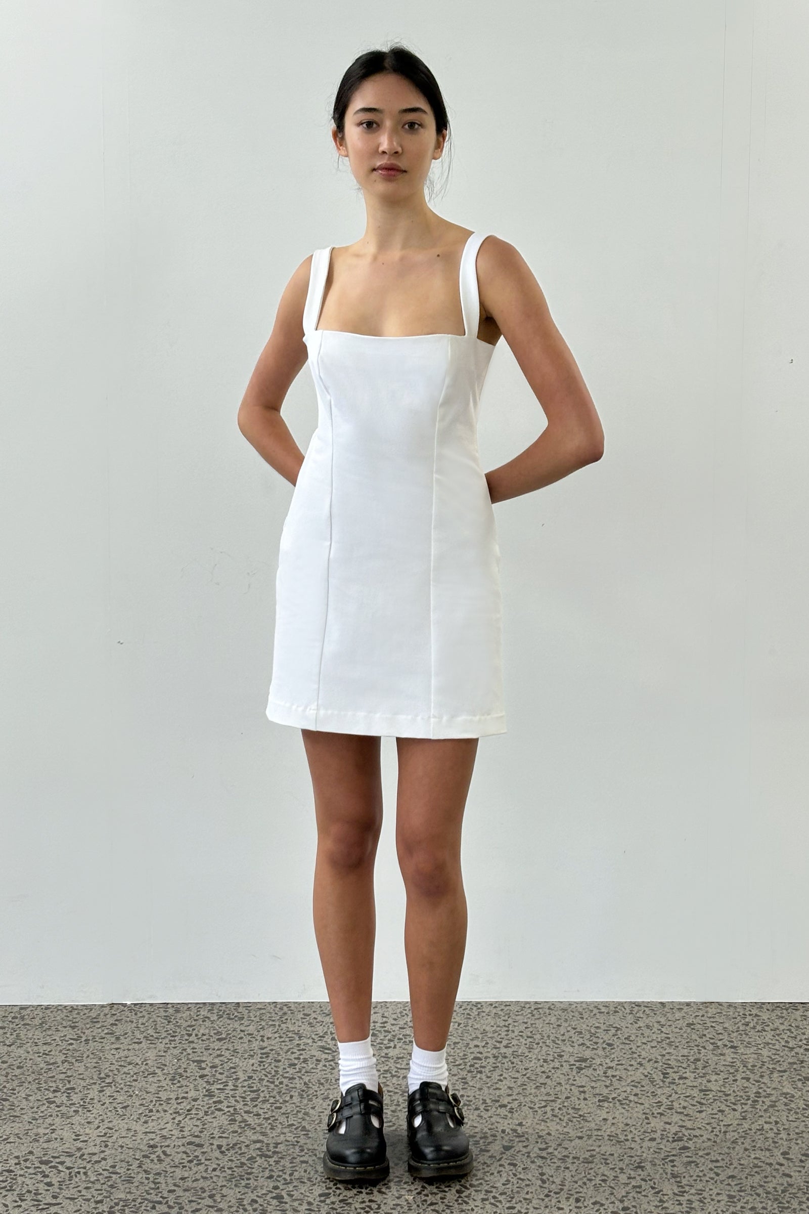 Sculpted Mini Dress in White