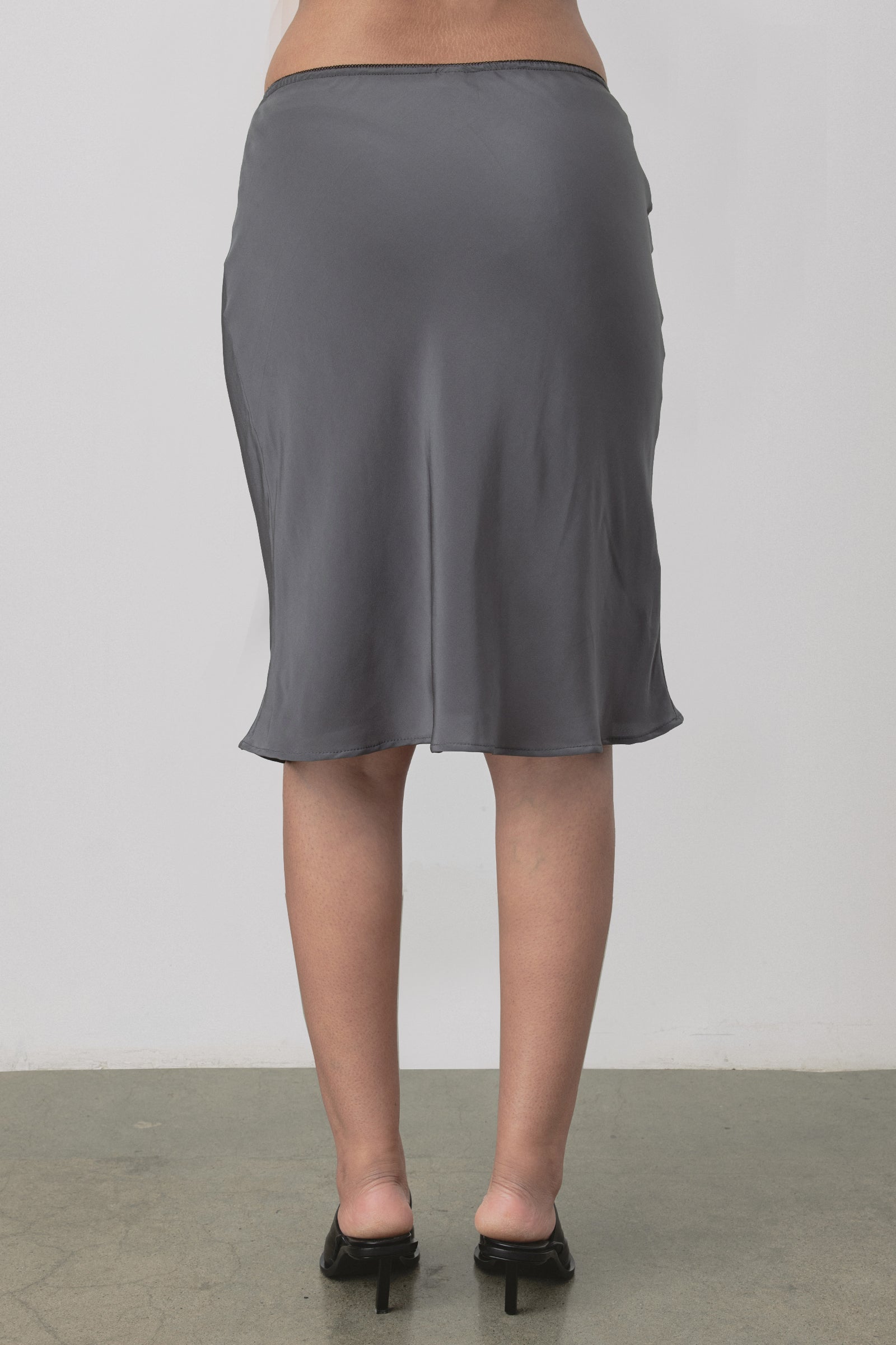 Slip Midi Picot Skirt in Fossil