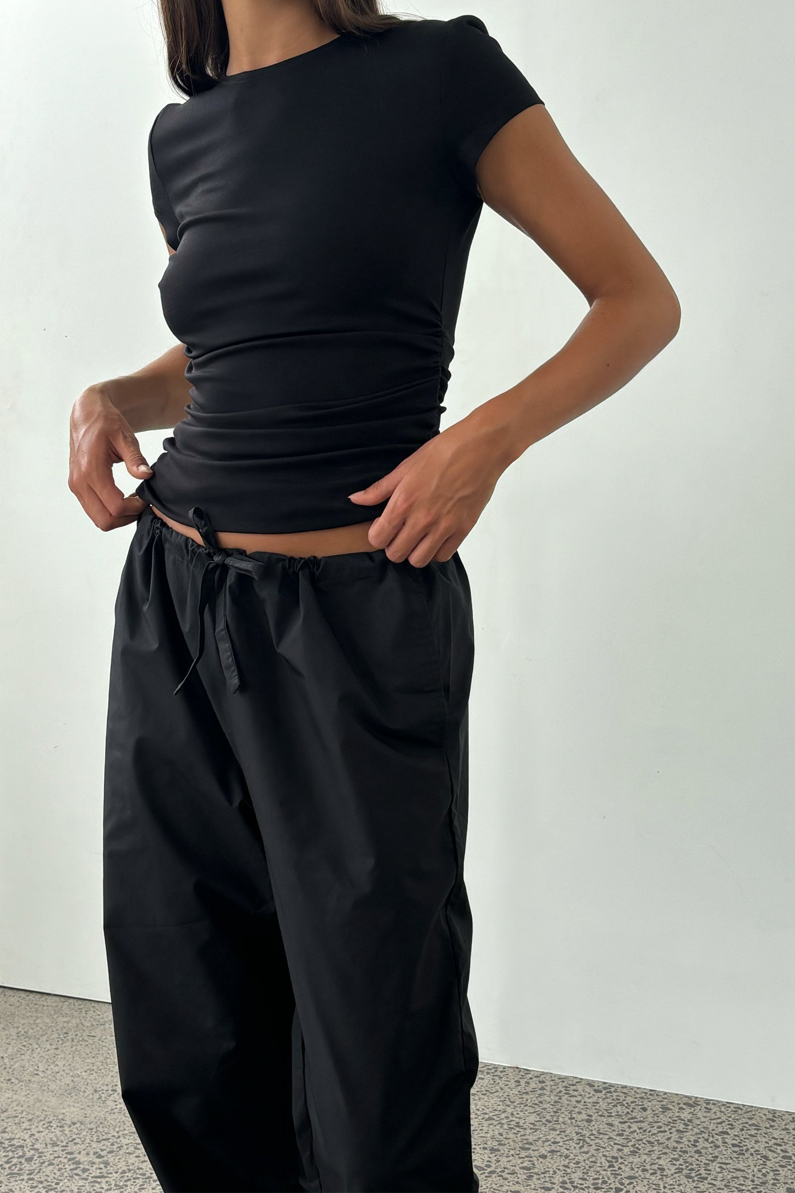 Thirties Straight Cotton Pant in Black