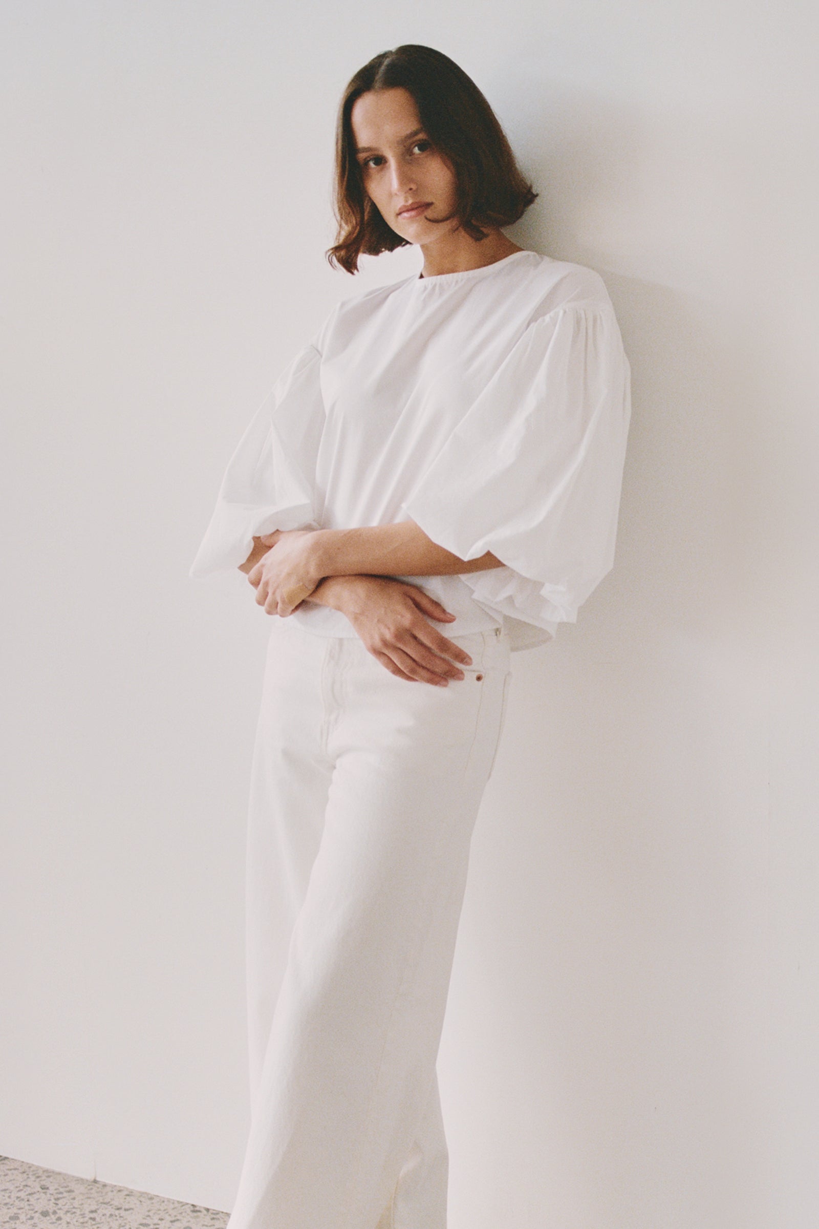 Tulle Blouse in White