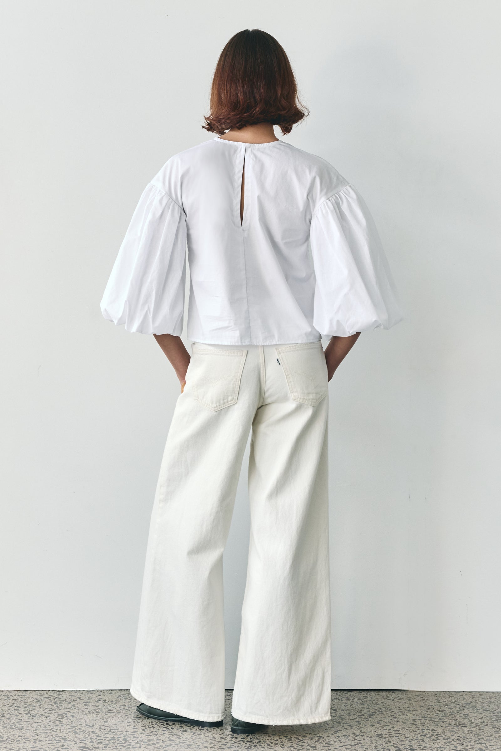 Tulle Blouse in White