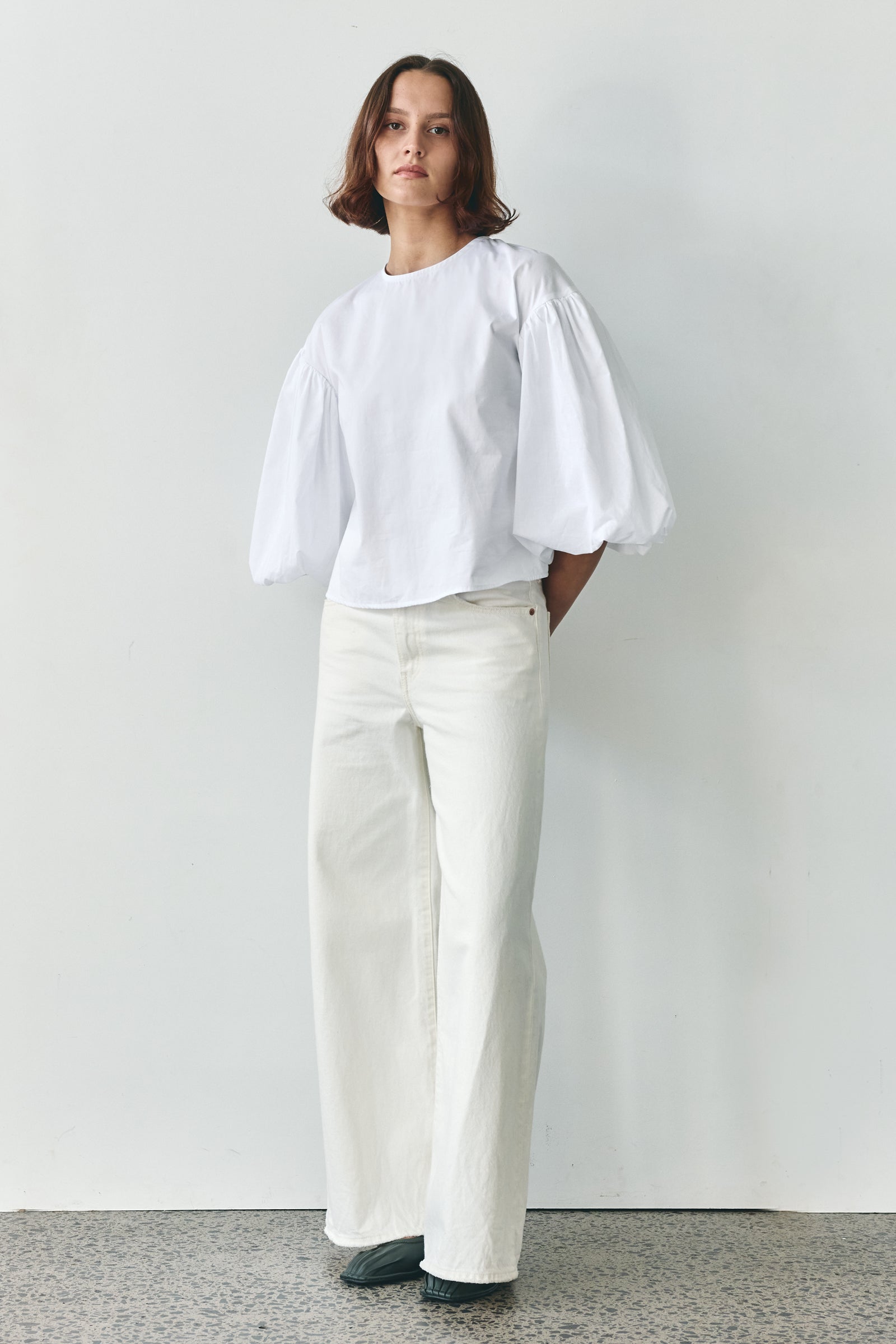 Tulle Blouse in White