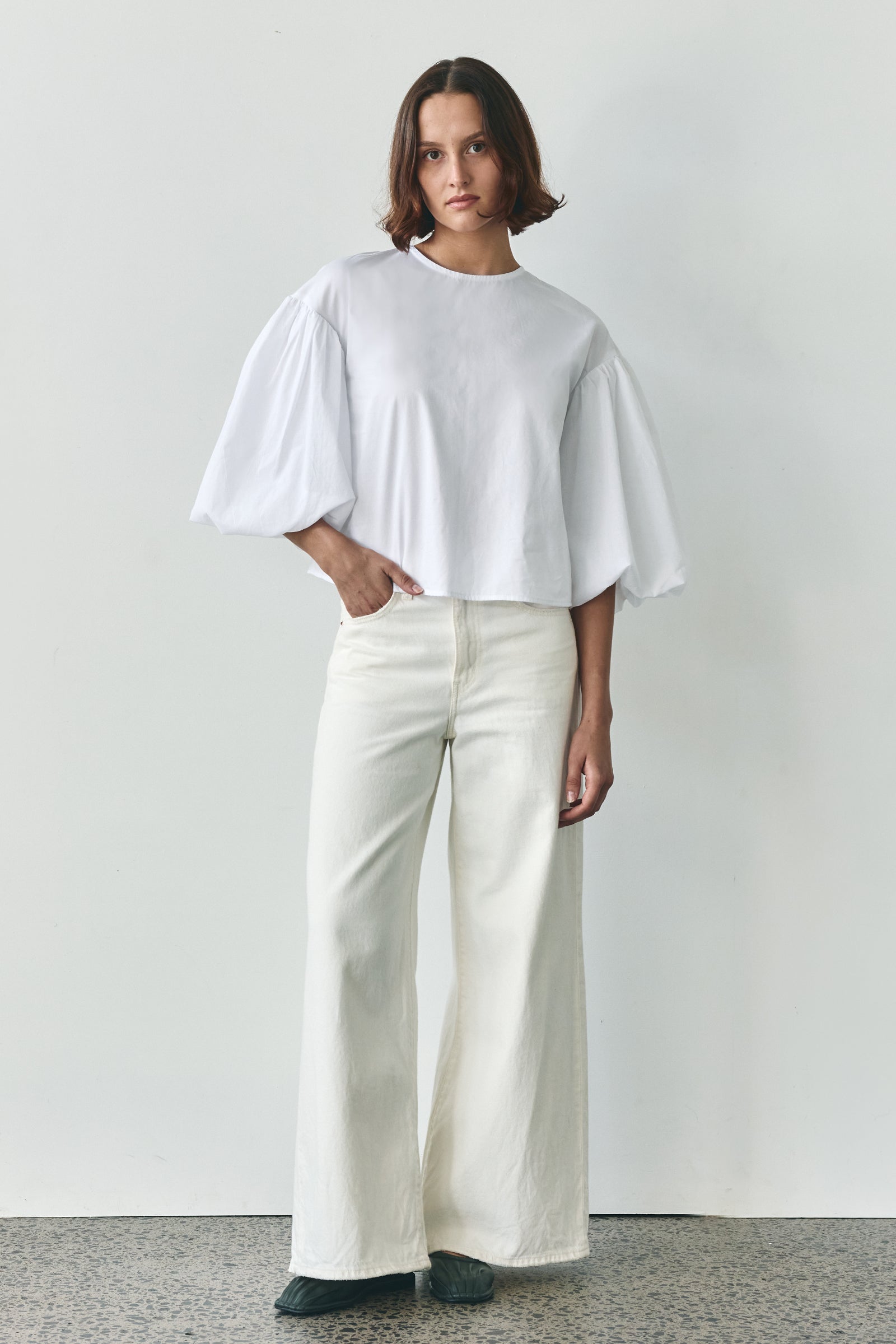 Tulle Blouse in White